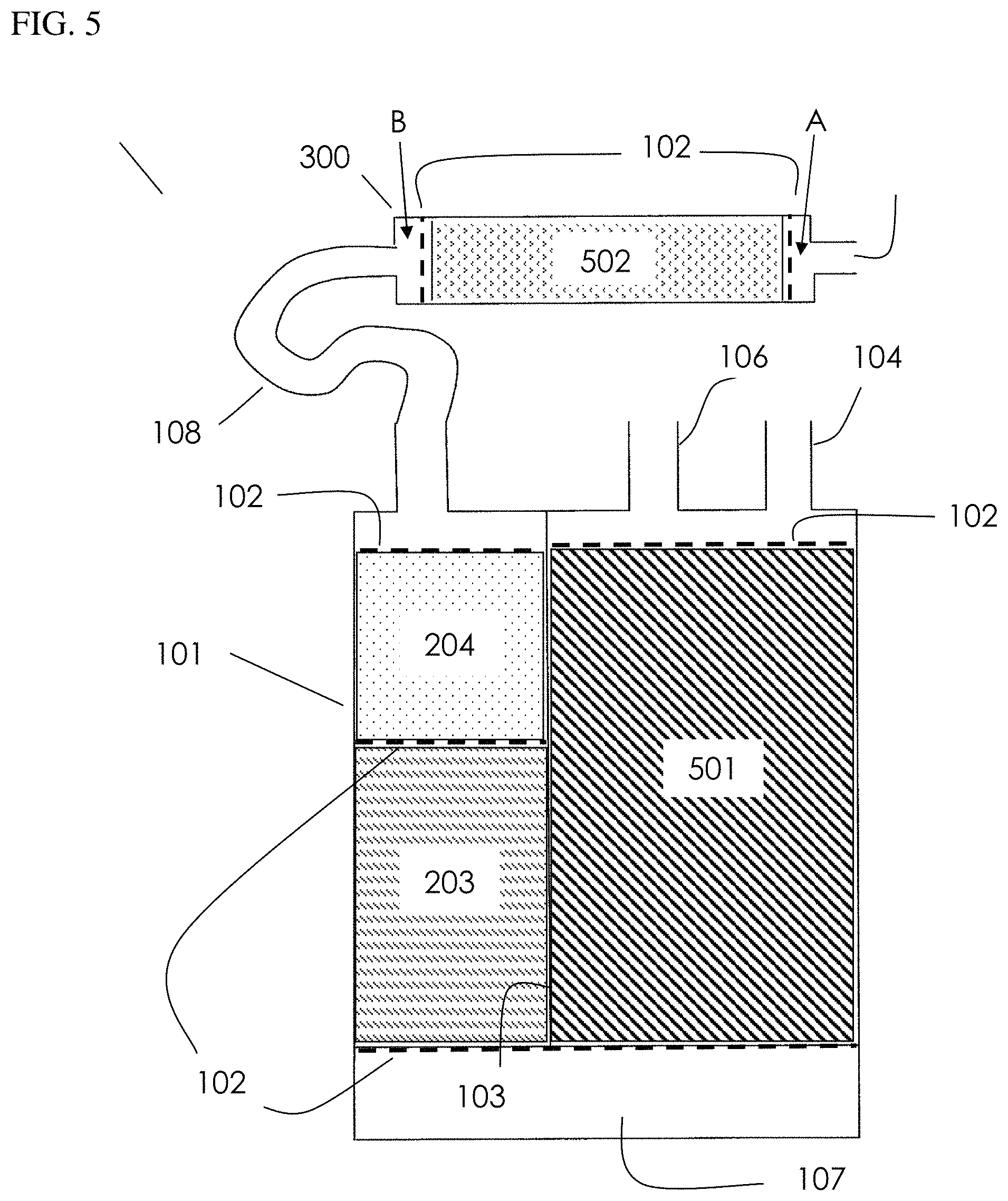 Patent US11773810 Figure 5 – Low emission adsorbent and canister system