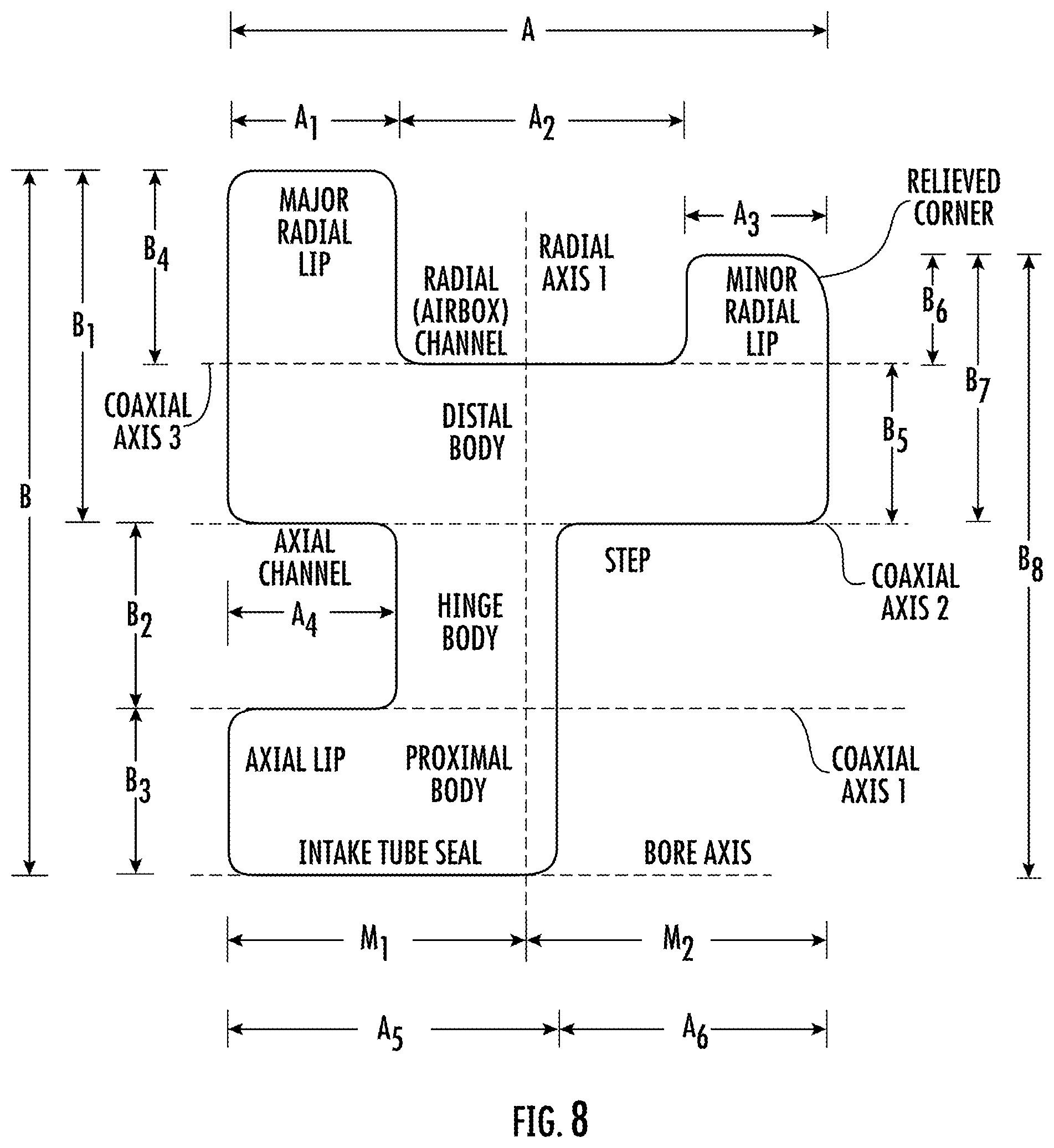 Patent US11773813 Figure 6 – Multi-lipped gasket for an air intake assembly