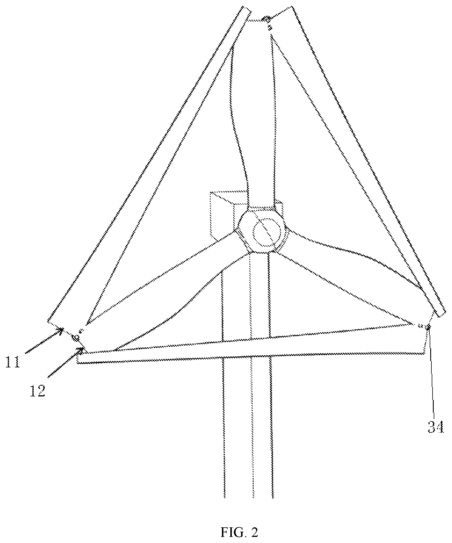 Patent US11773820 Figure 2 – Active folding wind turbine capable of resisting severe typhoons