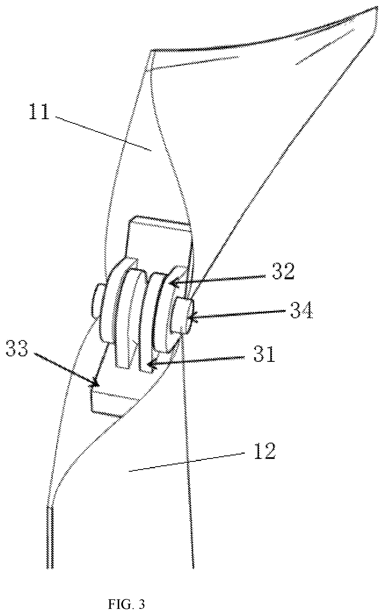 Patent US11773820 Figure 3 – Active folding wind turbine capable of resisting severe typhoons