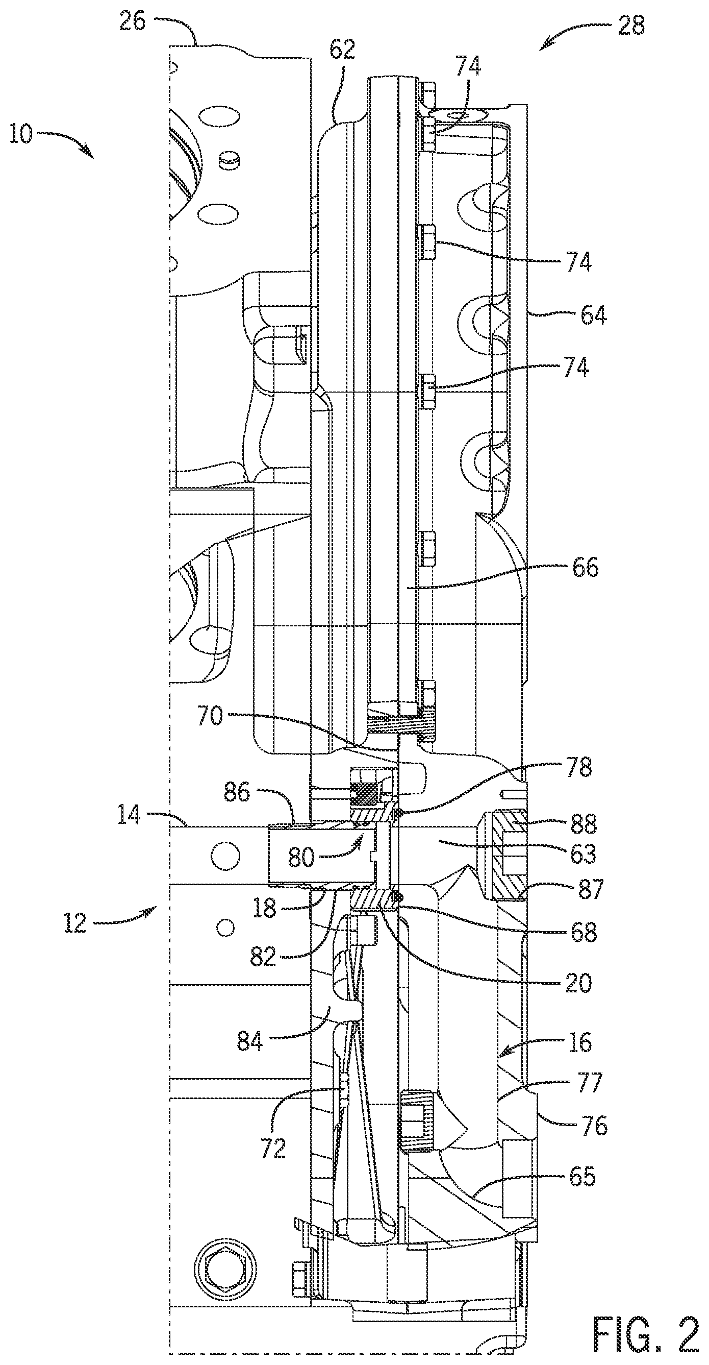 Patent US11773832 Figure 2 – System and method for sealing fluid passages in reciprocating engine