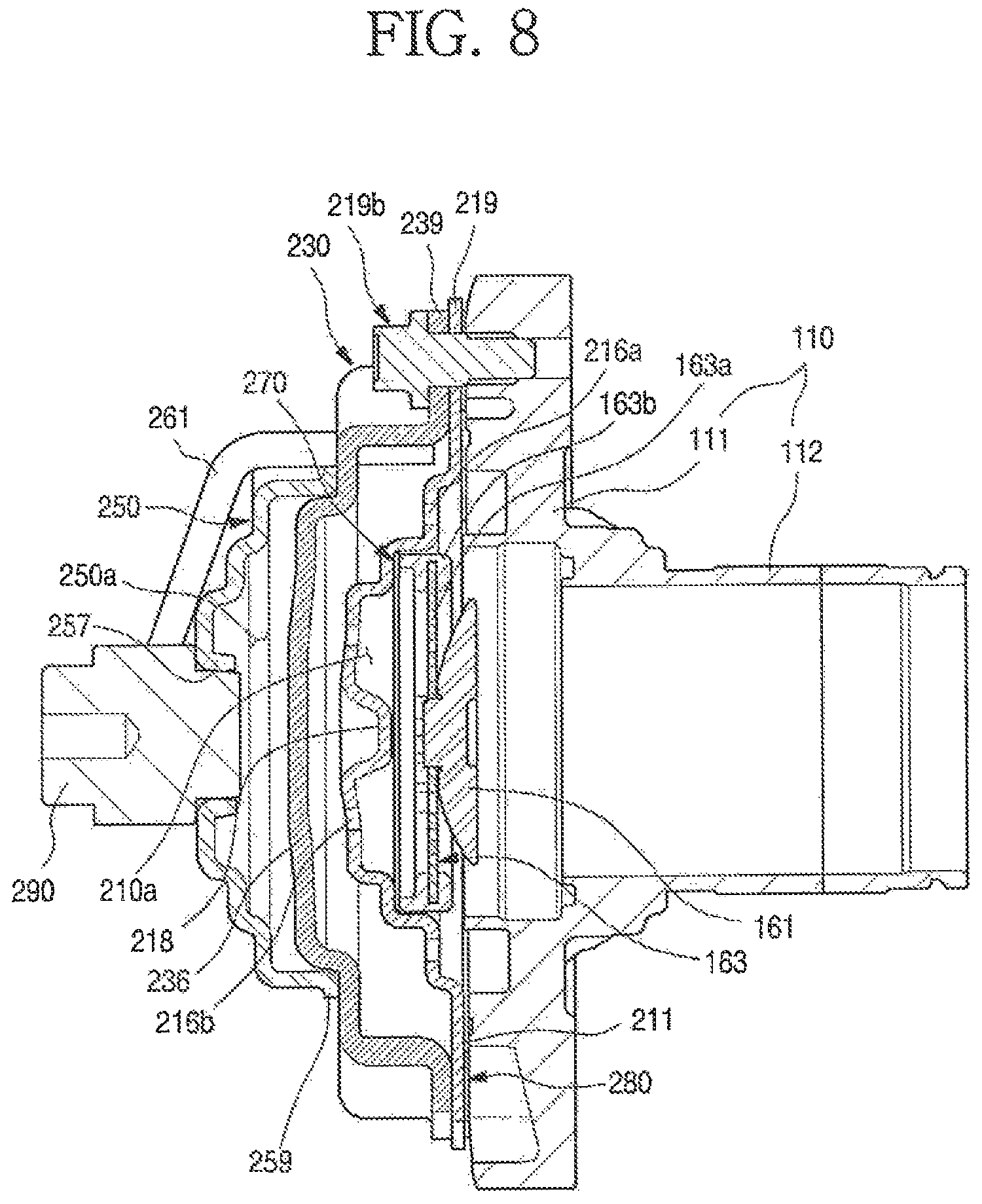 Patent US11773833 Figure 8 – Linear compressor