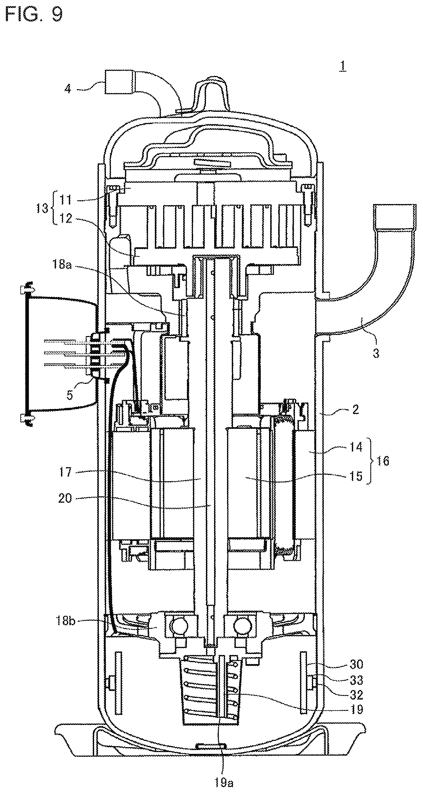 Patent US11773838 Figure 6 – Compressor, refrigerant compressing apparatus, and refrigerating apparatus