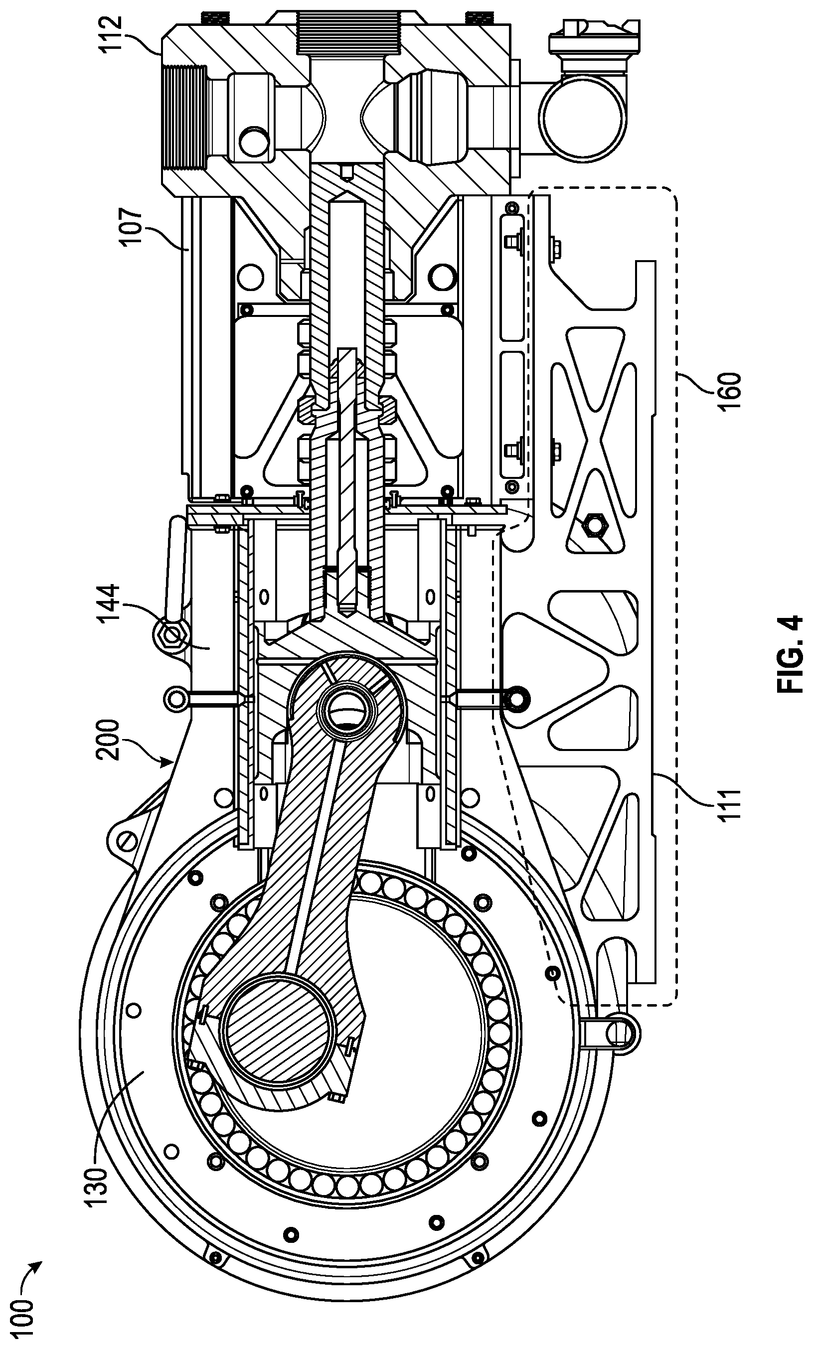 Patent US11773843 Figure 4 – Integral reciprocating pump structure supporting spacer section