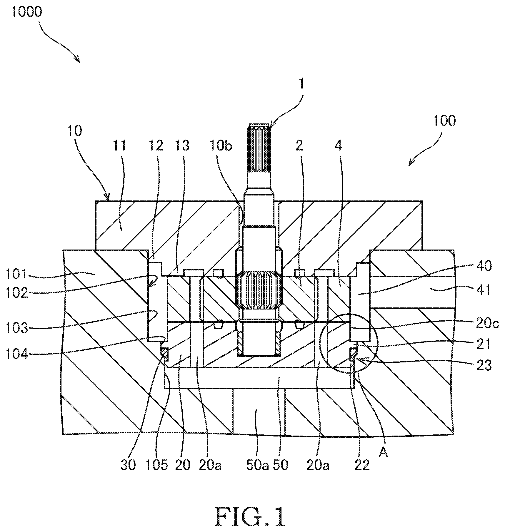 Patent US11773848 Figure 1 – Cartridge vane pump and pump device including same