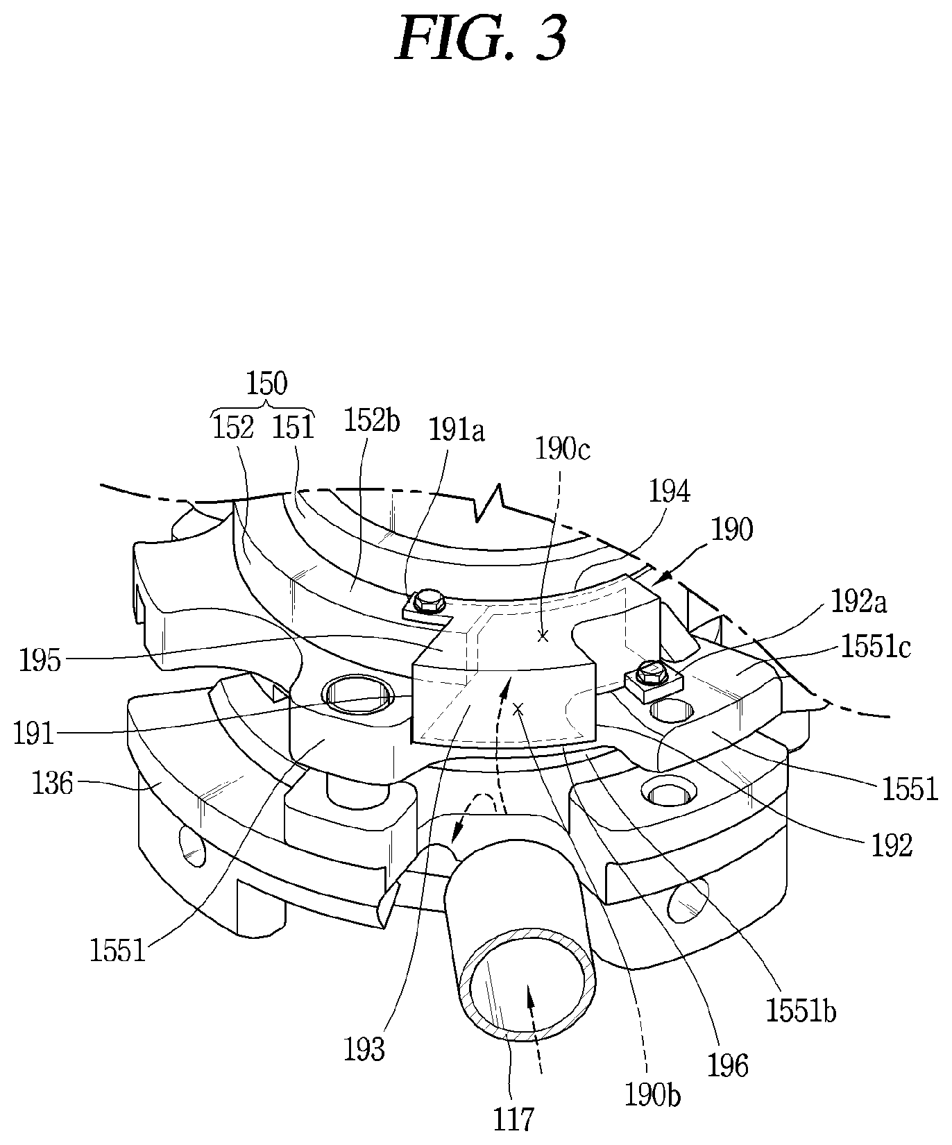 Patent US11773851 Figure 3 – Scroll compressor including suction guide