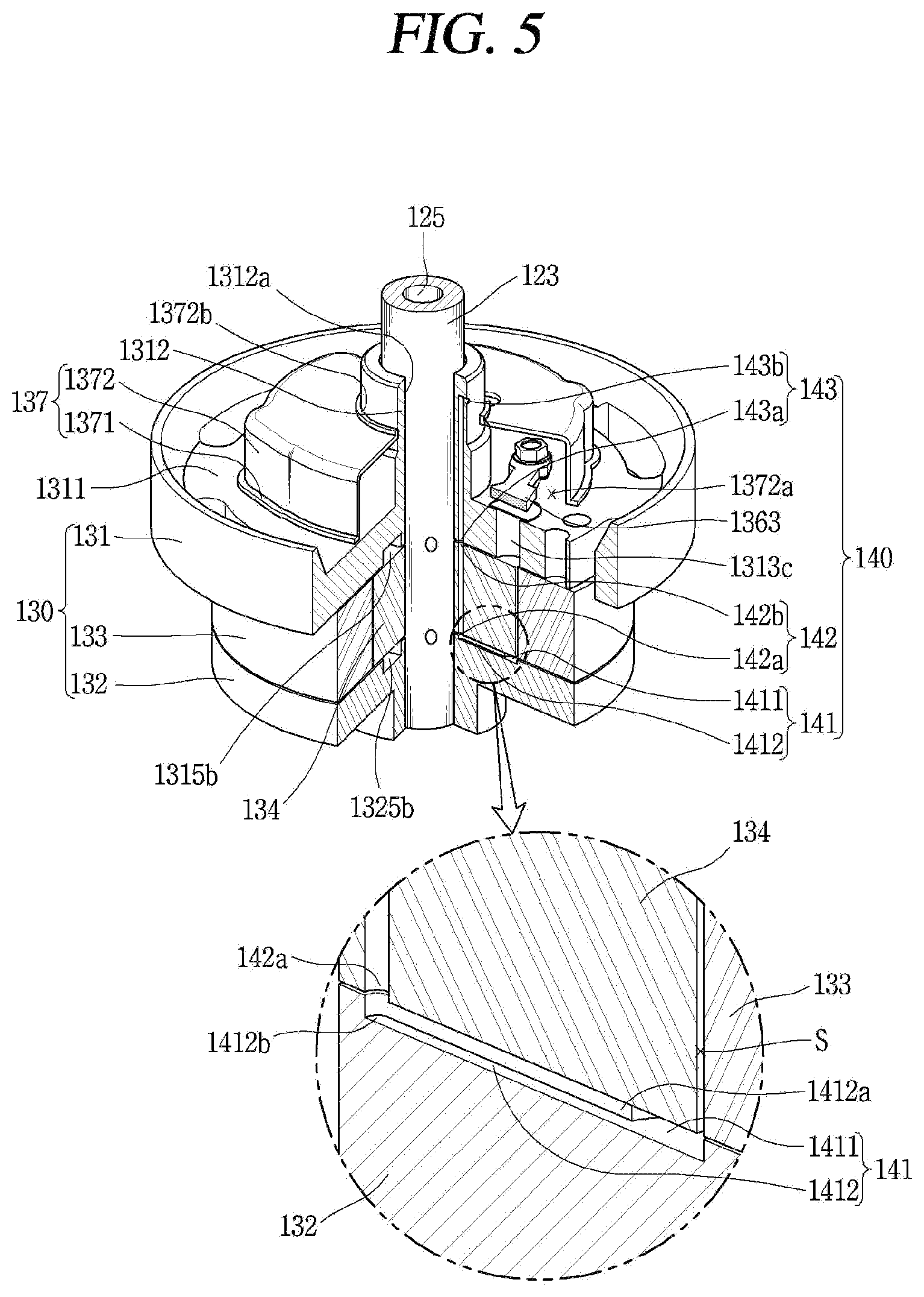 Patent US11773854 Figure 5 – Rotary compressor