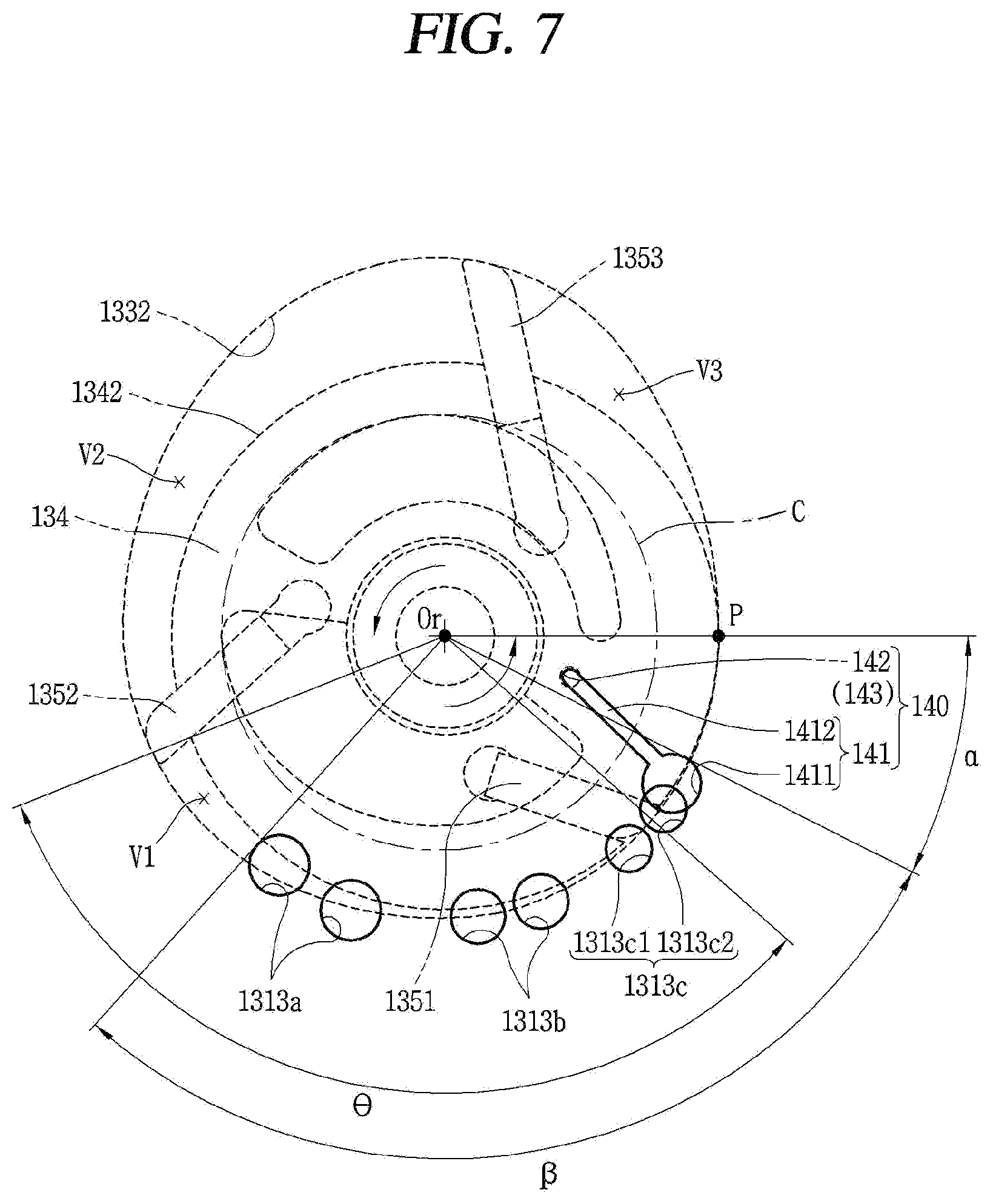 Patent US11773854 Figure 7 – Rotary compressor
