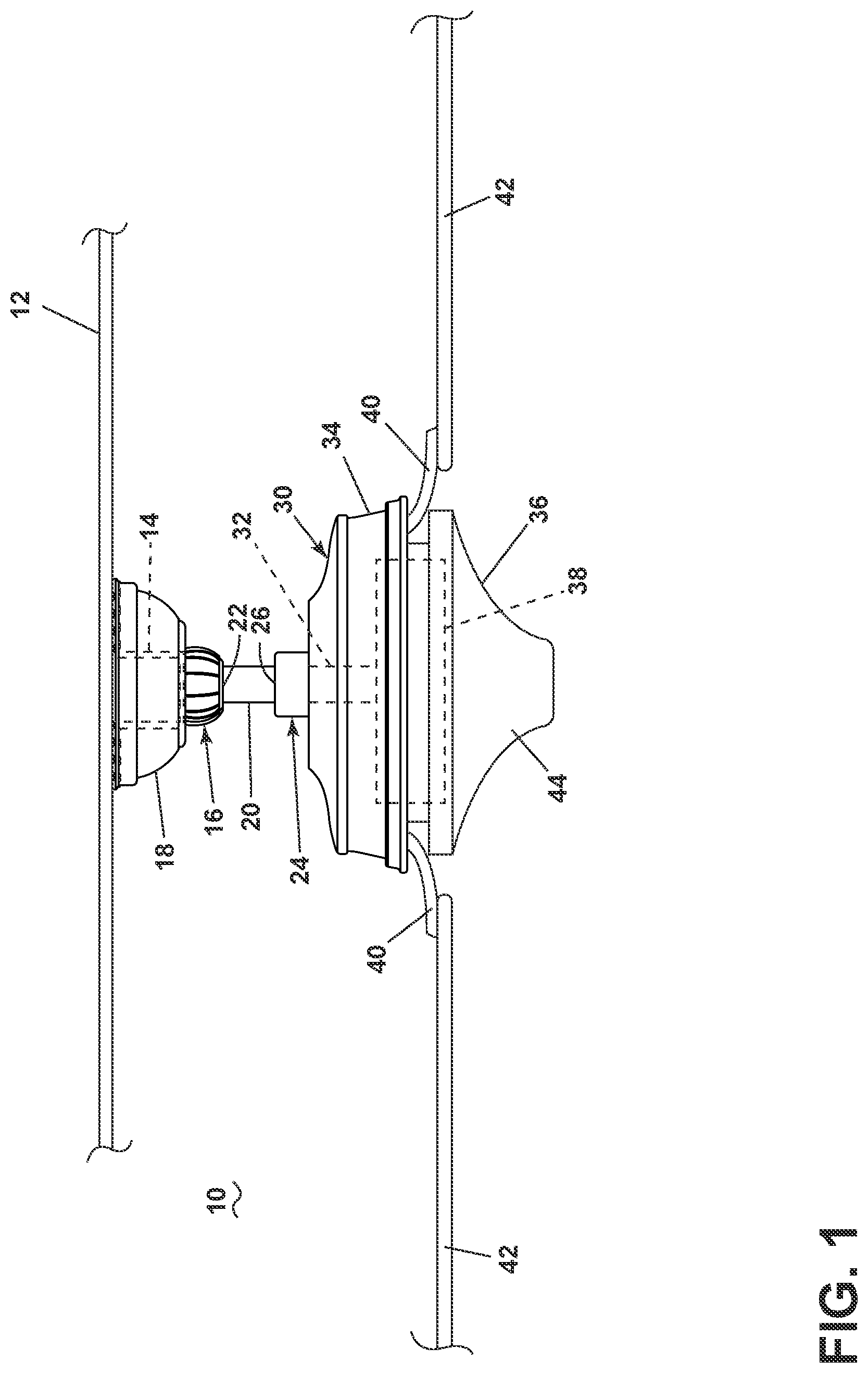 Patent US11773858 Figure 1 – Ceiling fan motor adapter
