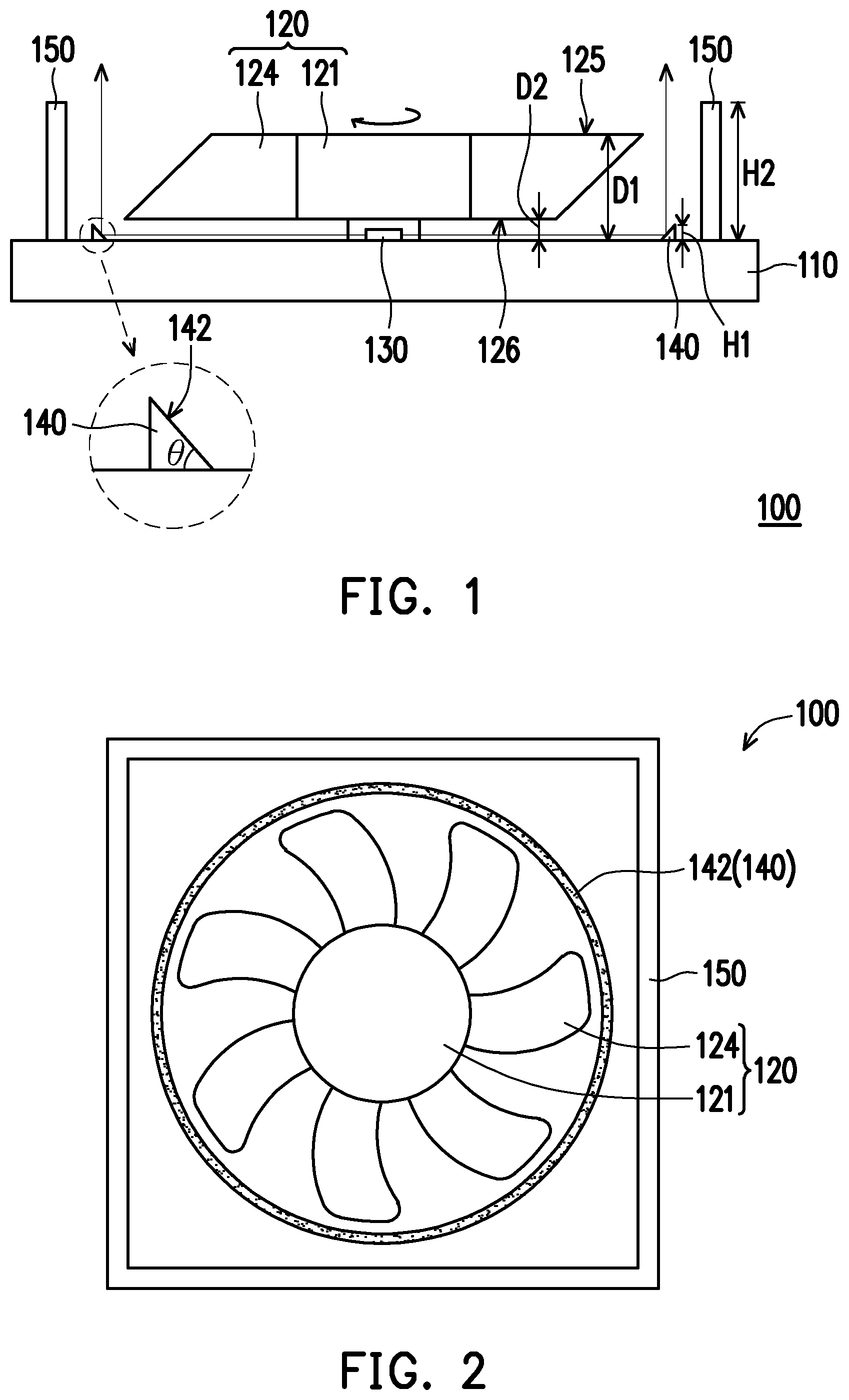 Patent US11773860 Figure 1 – Fan assembly