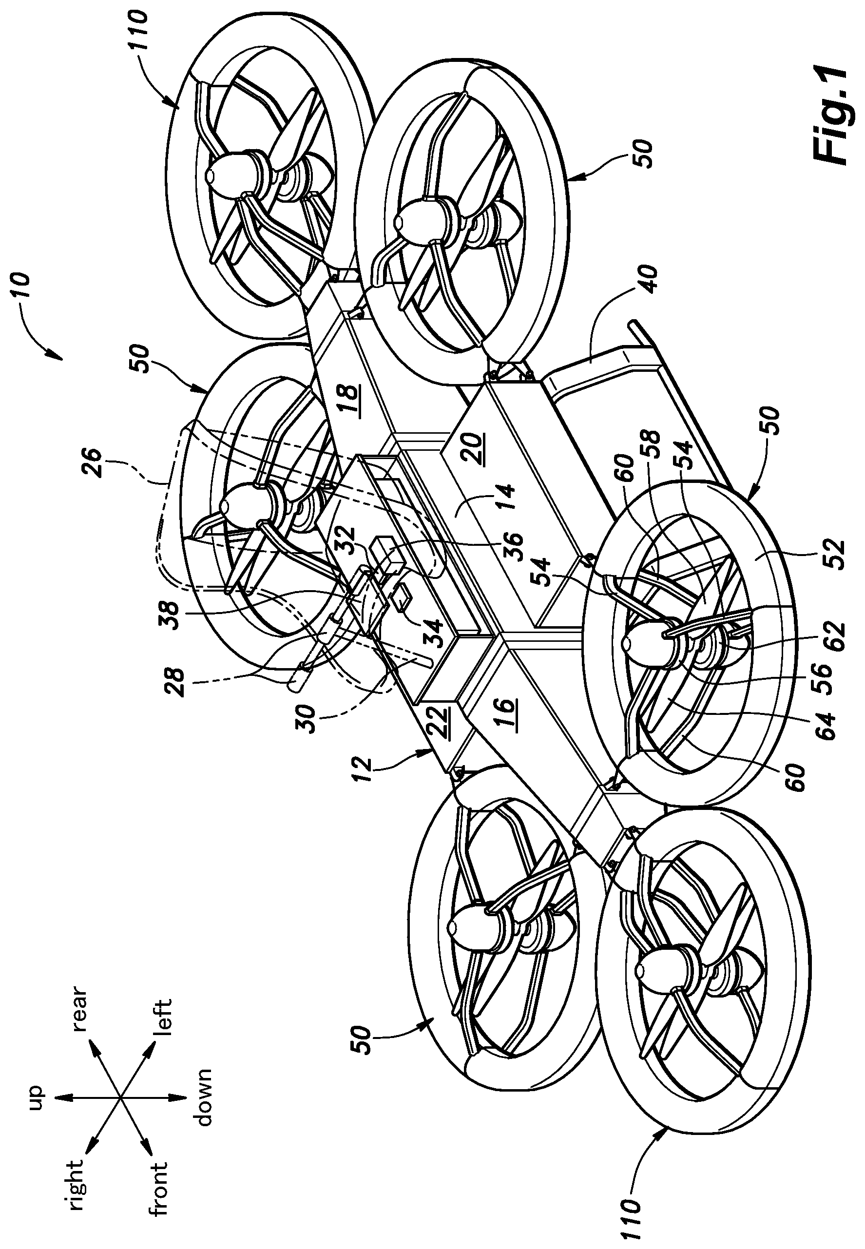 Patent US11773872 Figure 1 – Ducted fan device