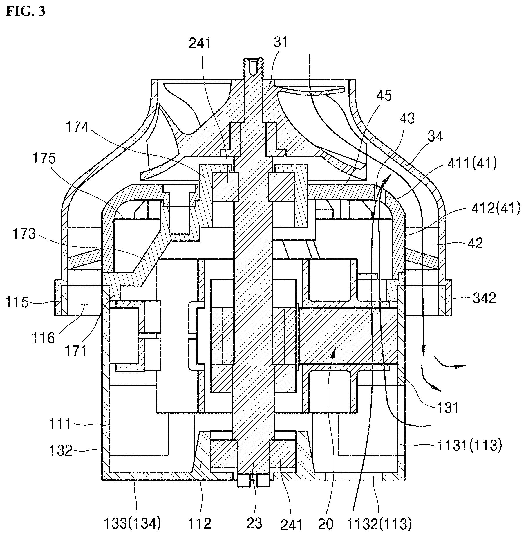Patent US11773874 Figure 3 – Fan motor