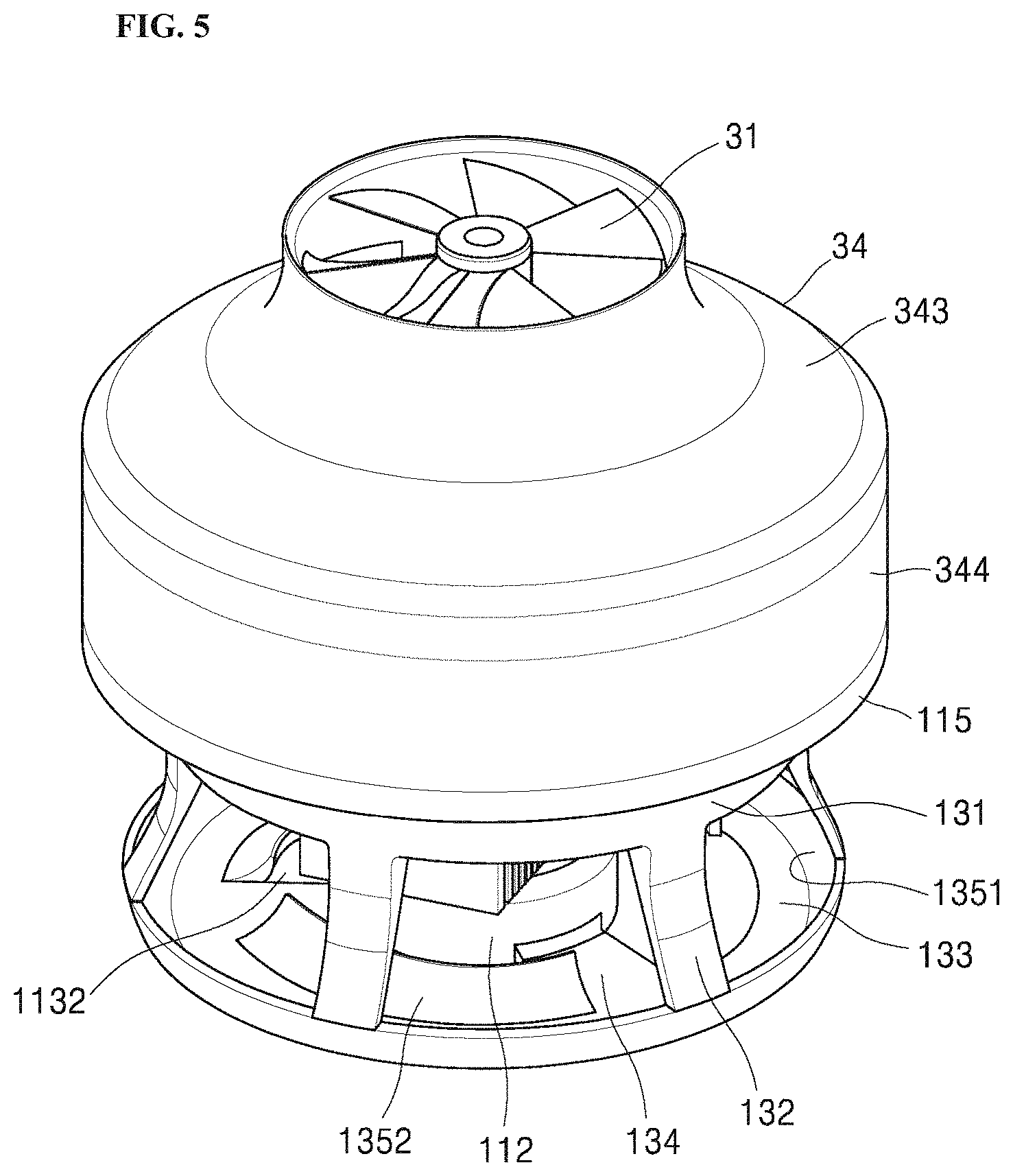 Patent US11773874 Figure 5 – Fan motor