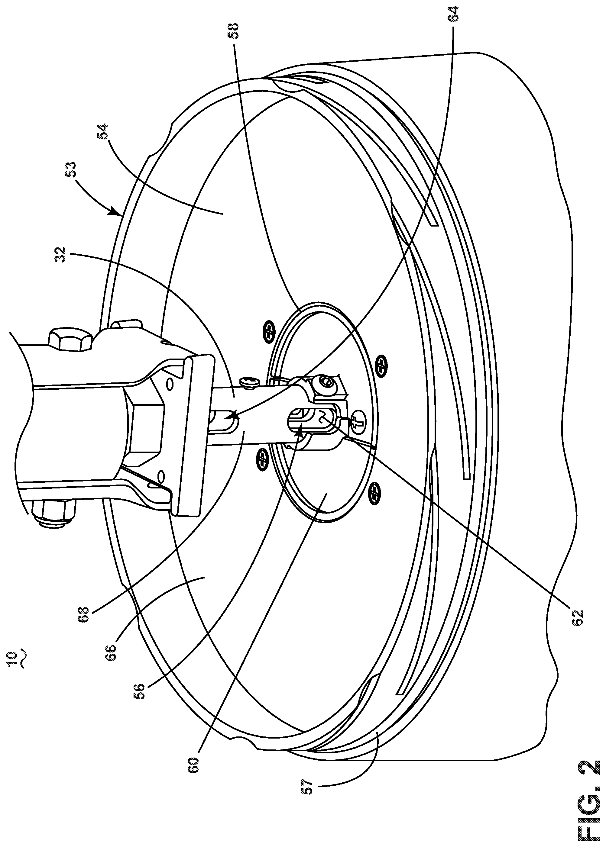 Patent US11773875 Figure 2 – Ceiling fan with mounting plate