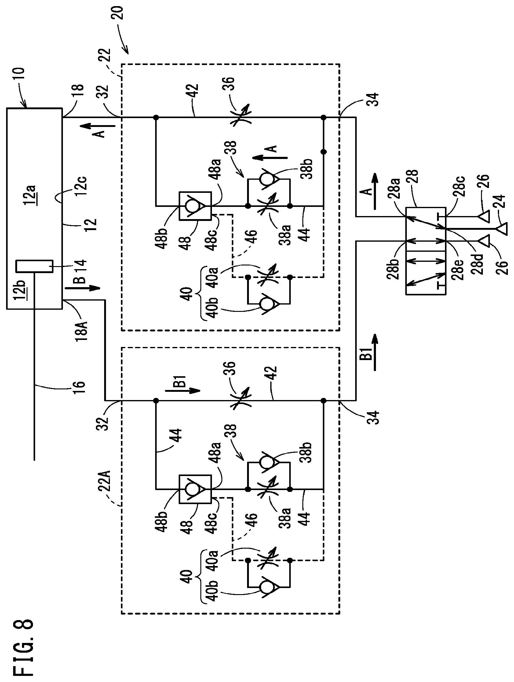Patent US11773879 Figure 8 – Flow rate controller and drive device equipped with same