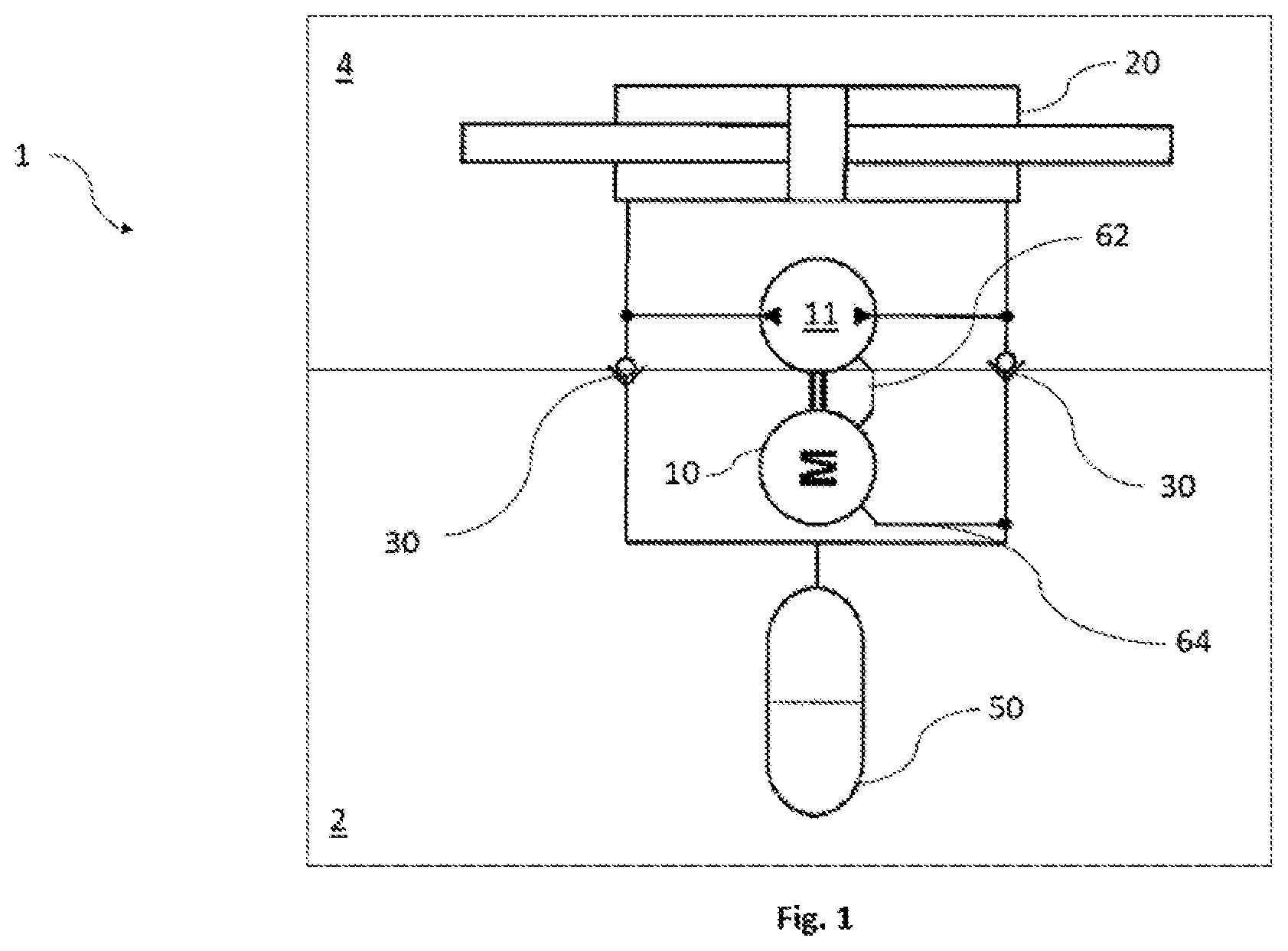 Patent US11773882 Figure 1 – Motor cooling via hydraulic fluid