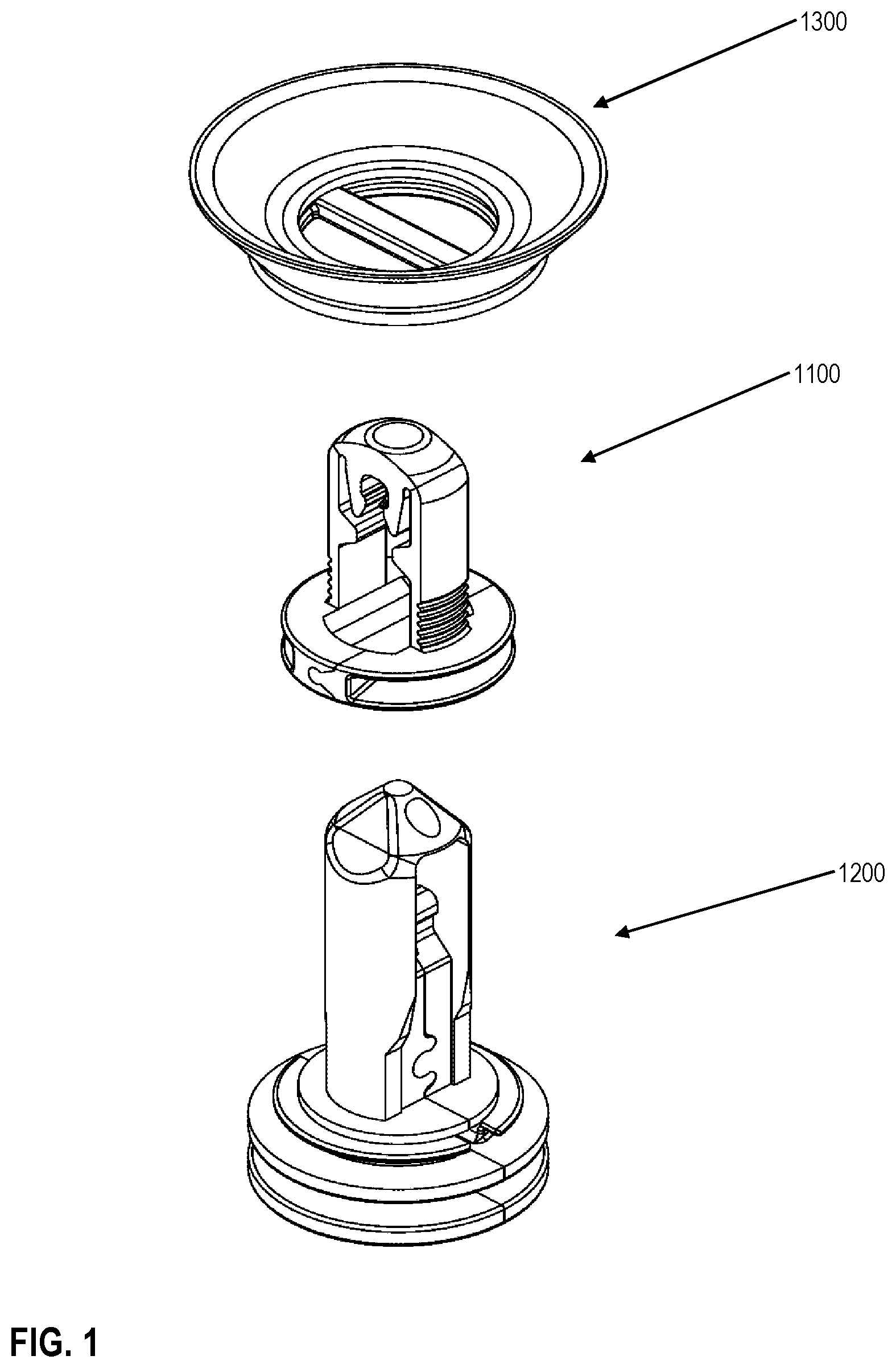 Patent US11773887 Figure 1 – Fastener clip assembly with expandable cap