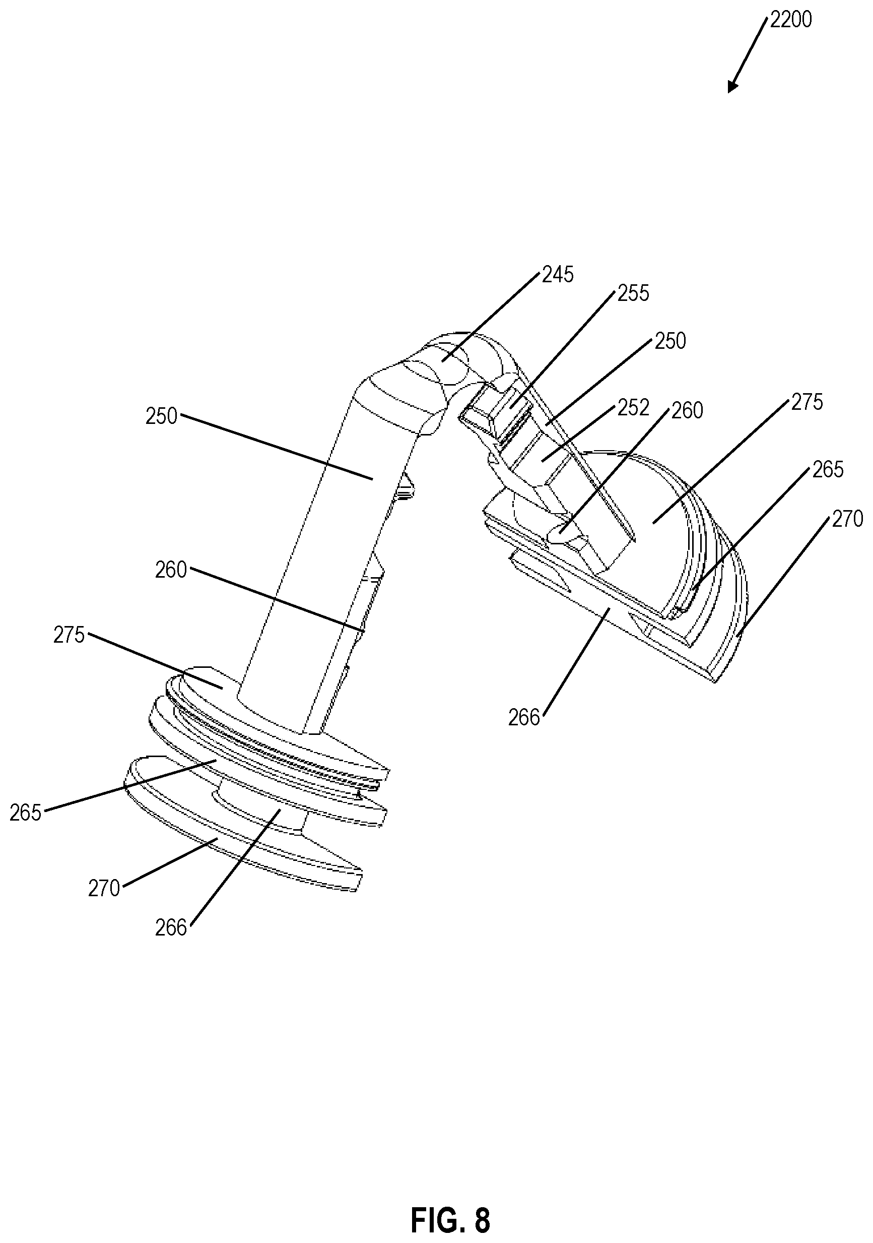 Patent US11773887 Figure 8 – Fastener clip assembly with expandable cap