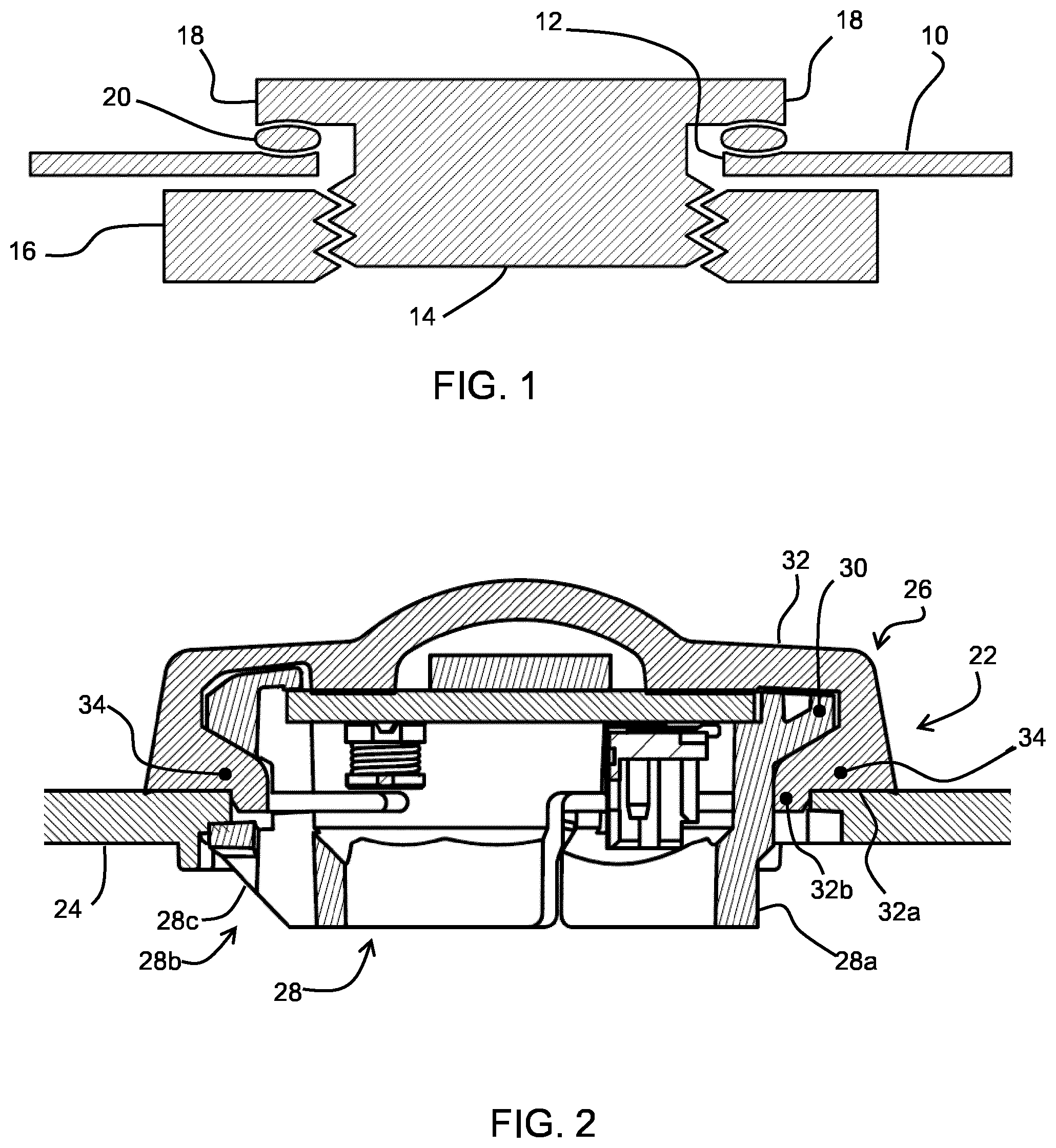 Patent US11773889 Figure 1 – Electro optical component for fitting into a product wall, product comprising a wall and fitting method