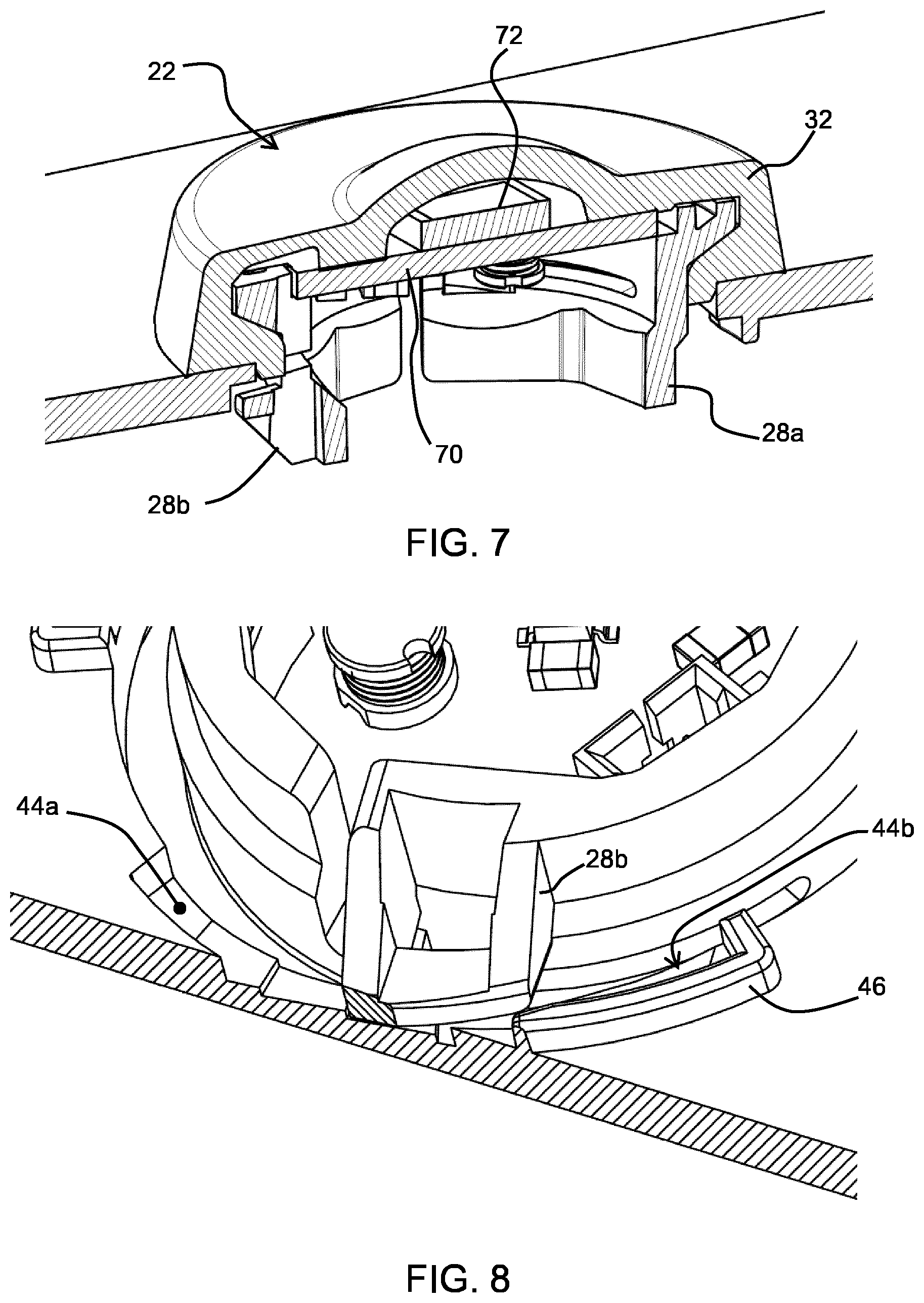 Patent US11773889 Figure 4 – Electro optical component for fitting into a product wall, product comprising a wall and fitting method