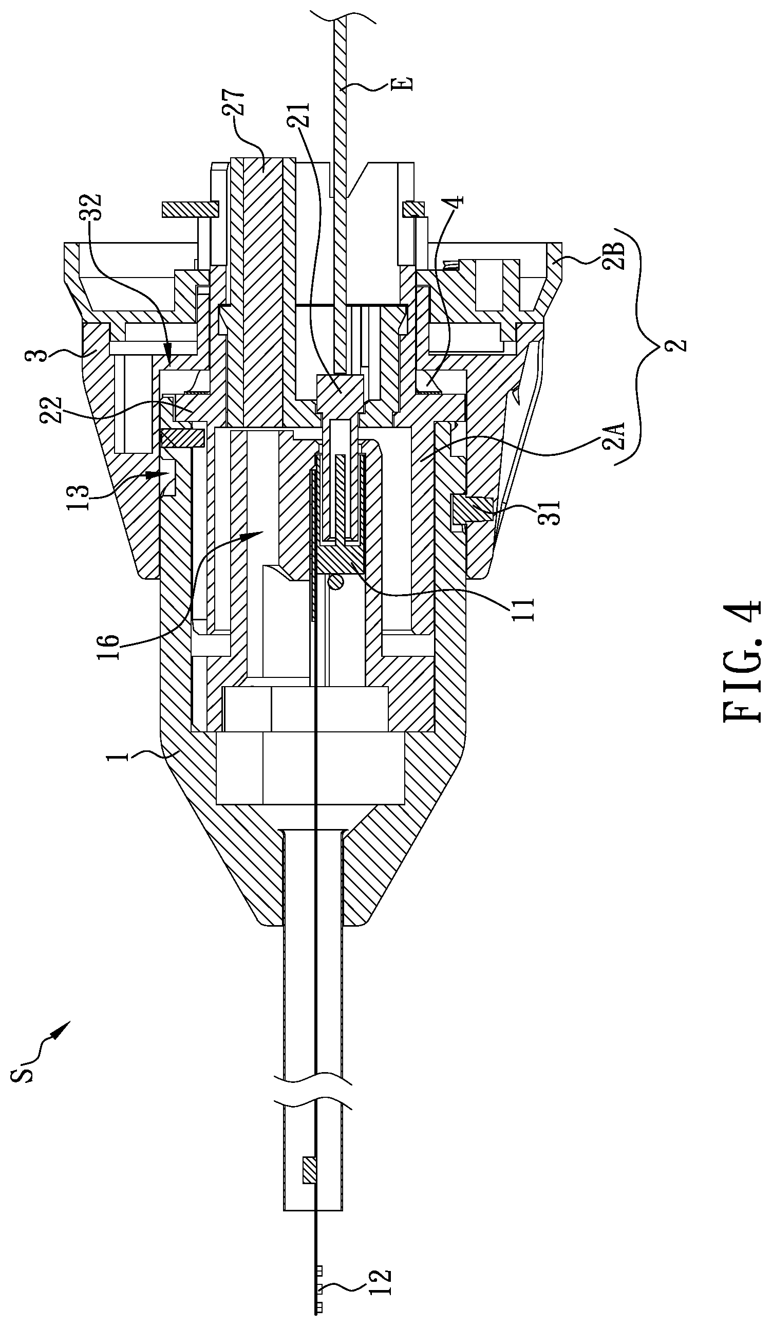 Patent US11773890 Figure 4 – Quick connector with compressive and rotational locking and unlocking mechanism