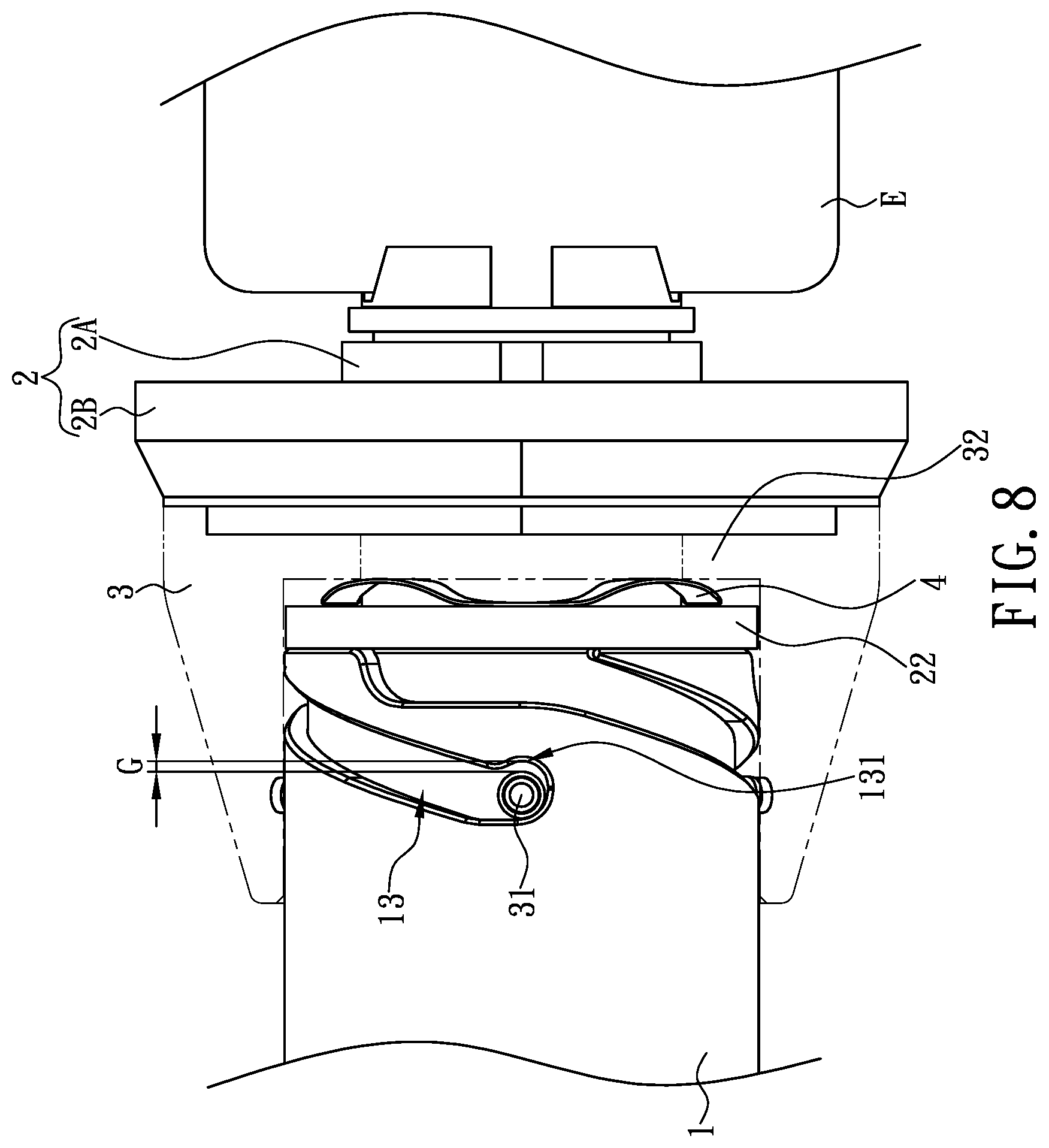 Patent US11773890 Figure 8 – Quick connector with compressive and rotational locking and unlocking mechanism
