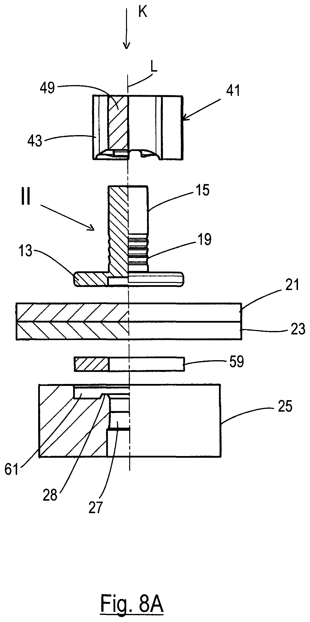 Patent US11773893 Figure 8 – Method of joining two components, auxiliary joining part and components assembly