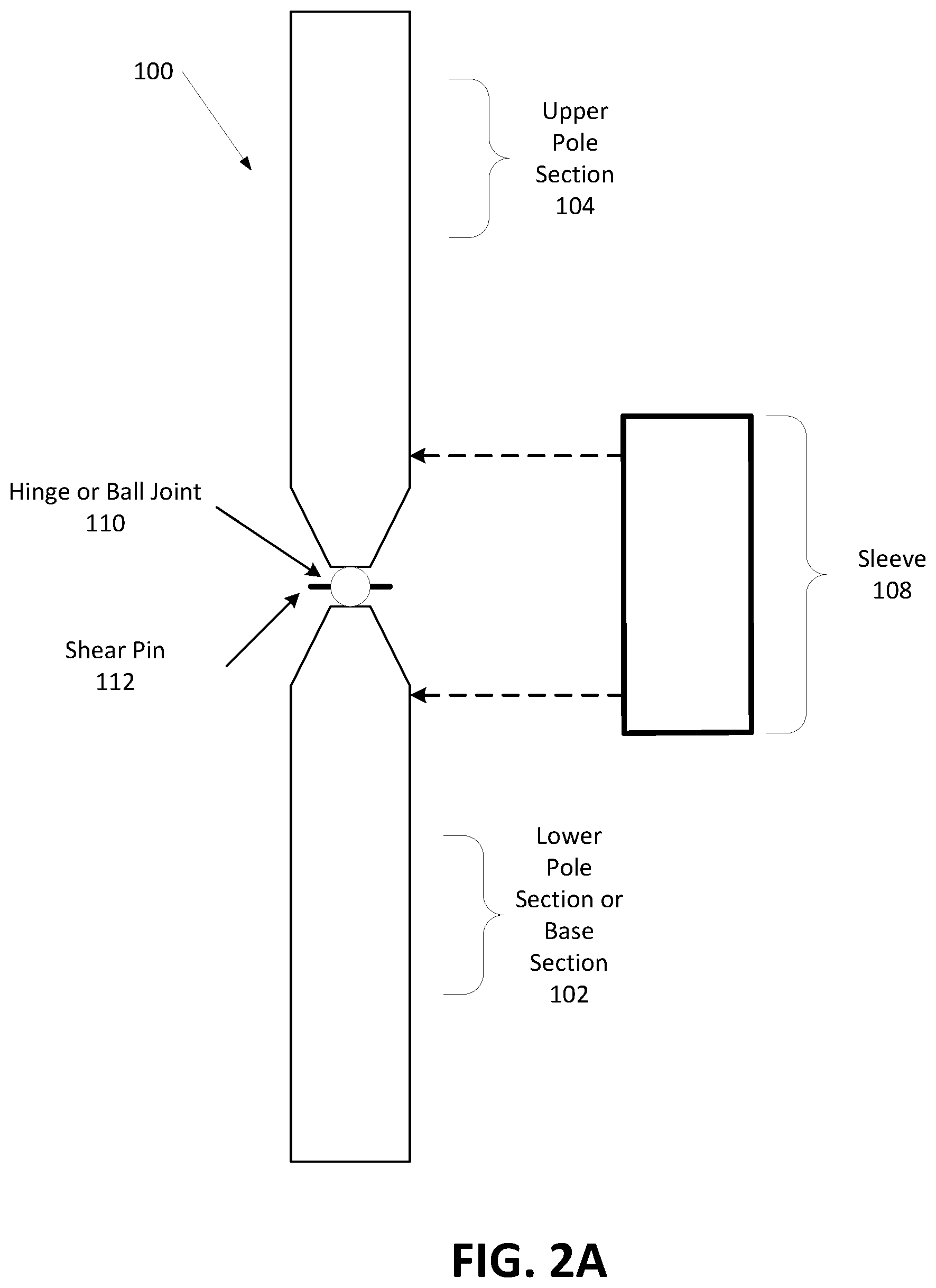Patent US11773898 Figure 2 – Articulated utility pole