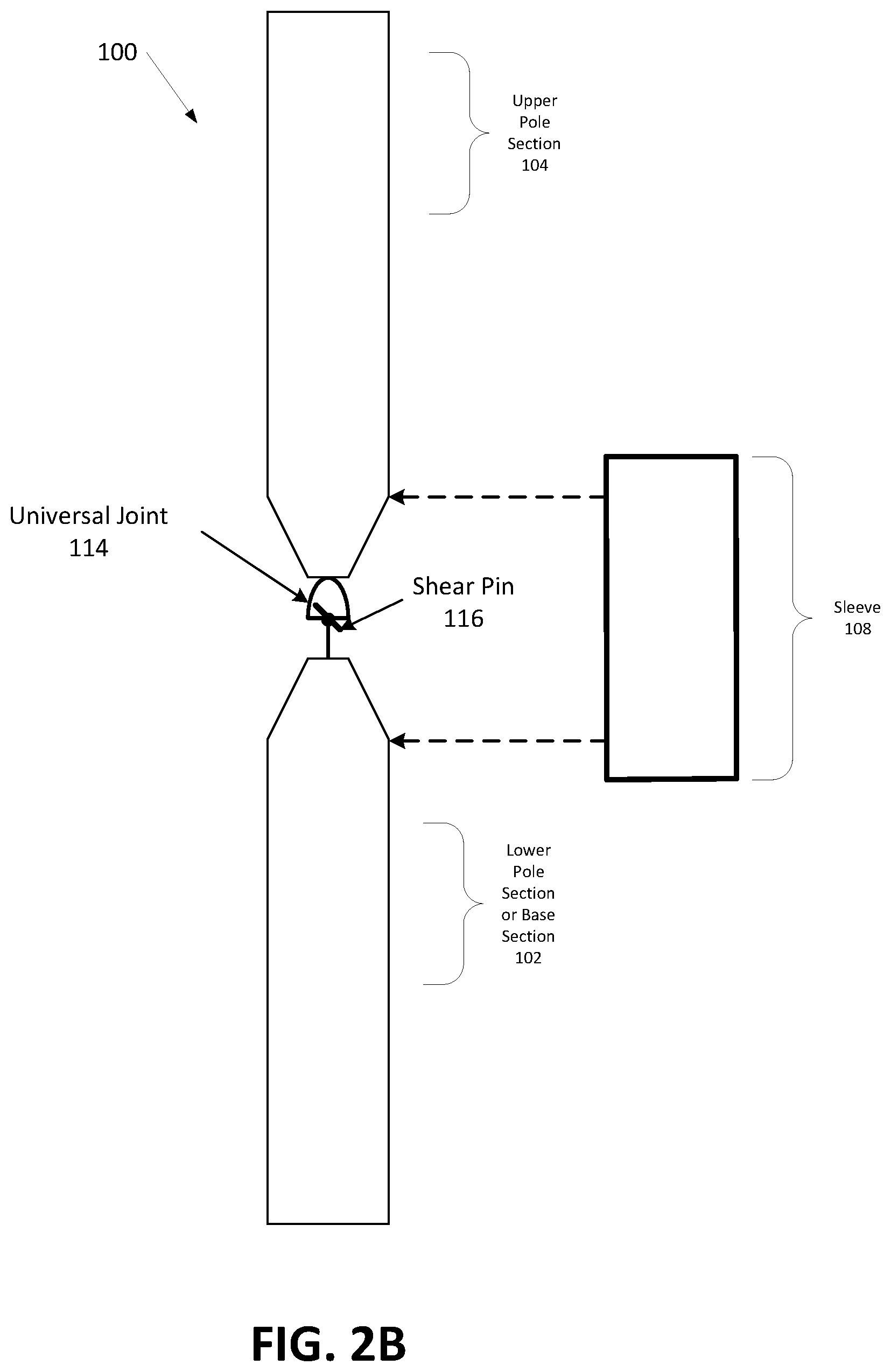 Patent US11773898 Figure 3 – Articulated utility pole