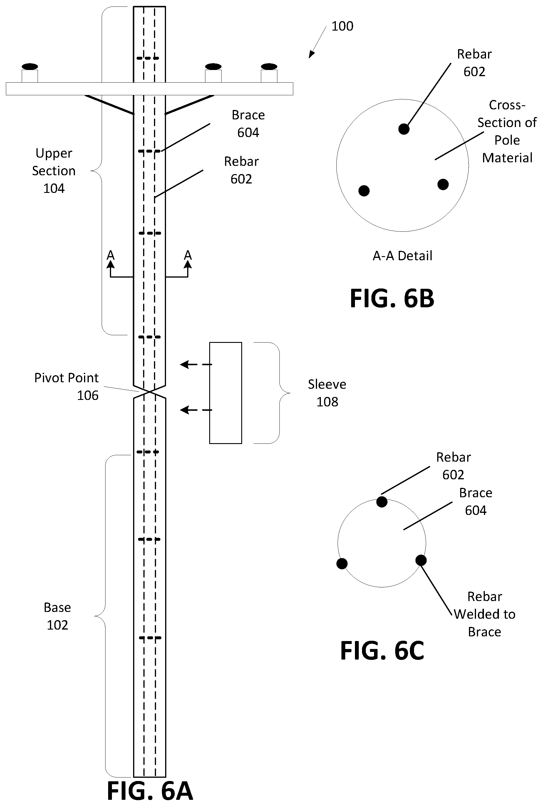 Patent US11773898 Figure 8 – Articulated utility pole