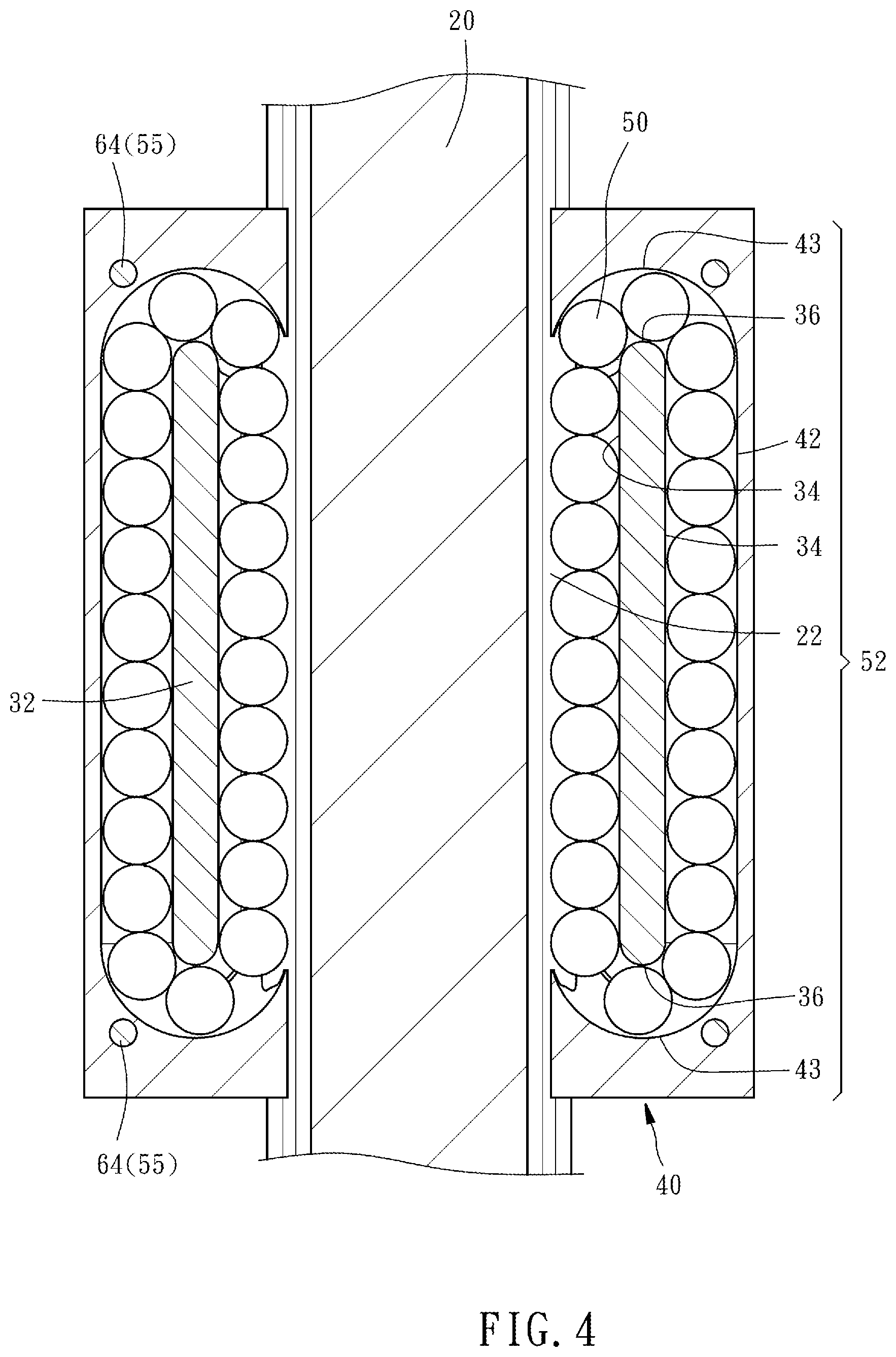Patent US11773903 Figure 4 – Linear guideway with lubricating structure