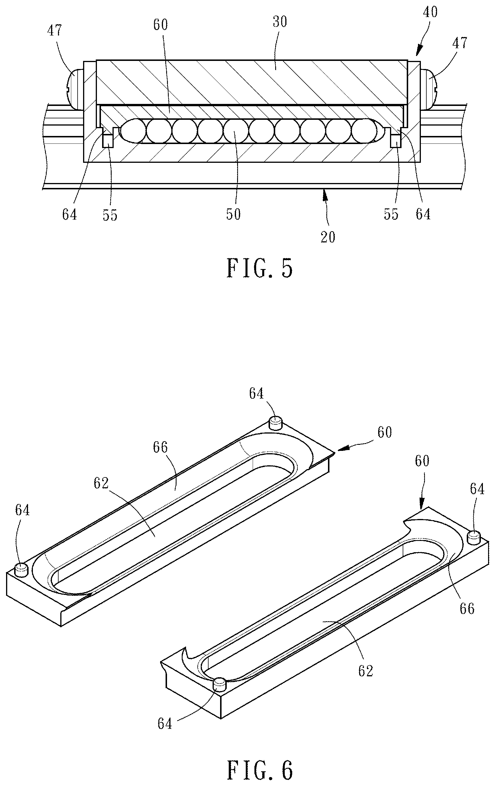 Patent US11773903 Figure 5 – Linear guideway with lubricating structure