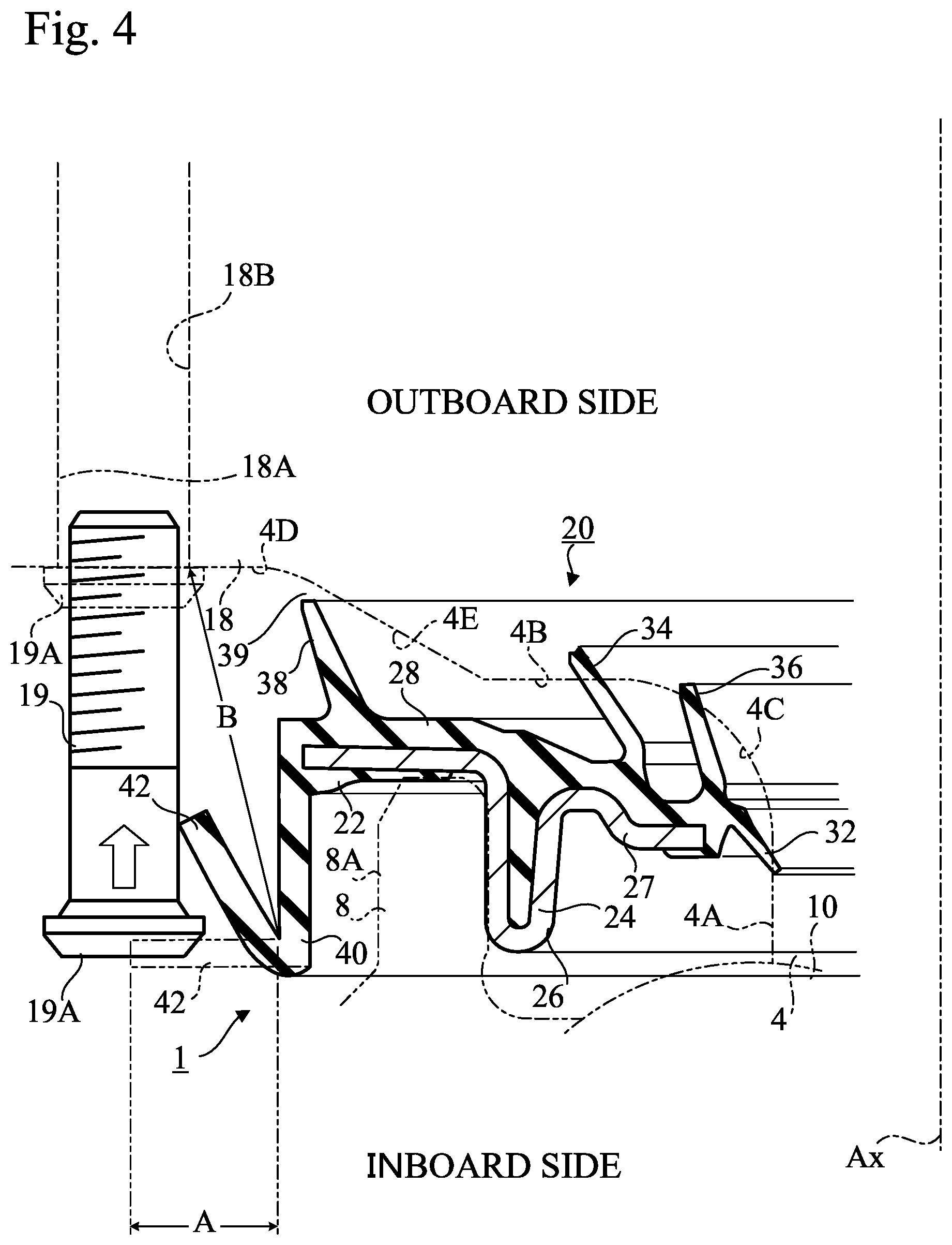 Patent US11773906 Figure 4 – Sealing device and sealing structure