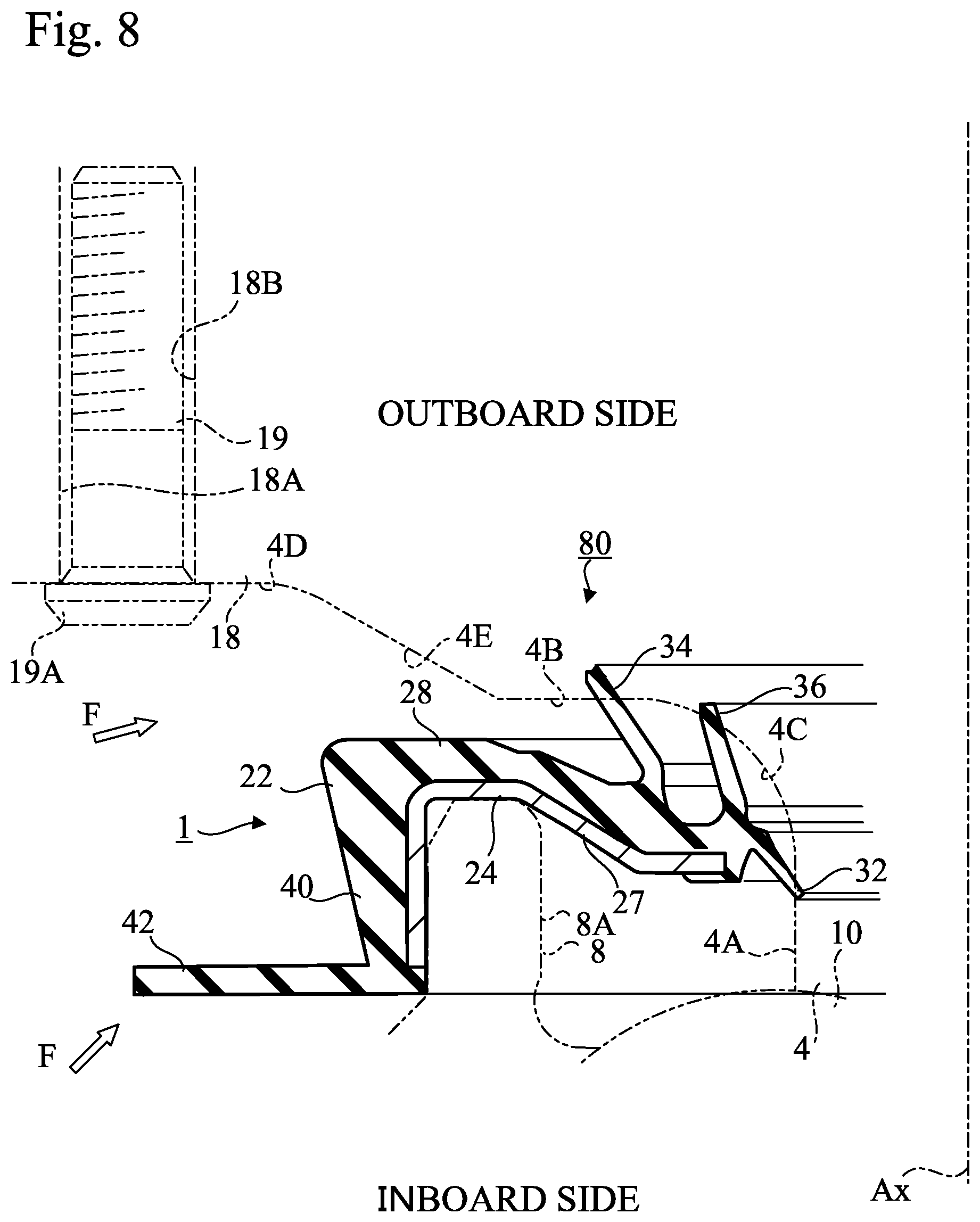 Patent US11773906 Figure 8 – Sealing device and sealing structure
