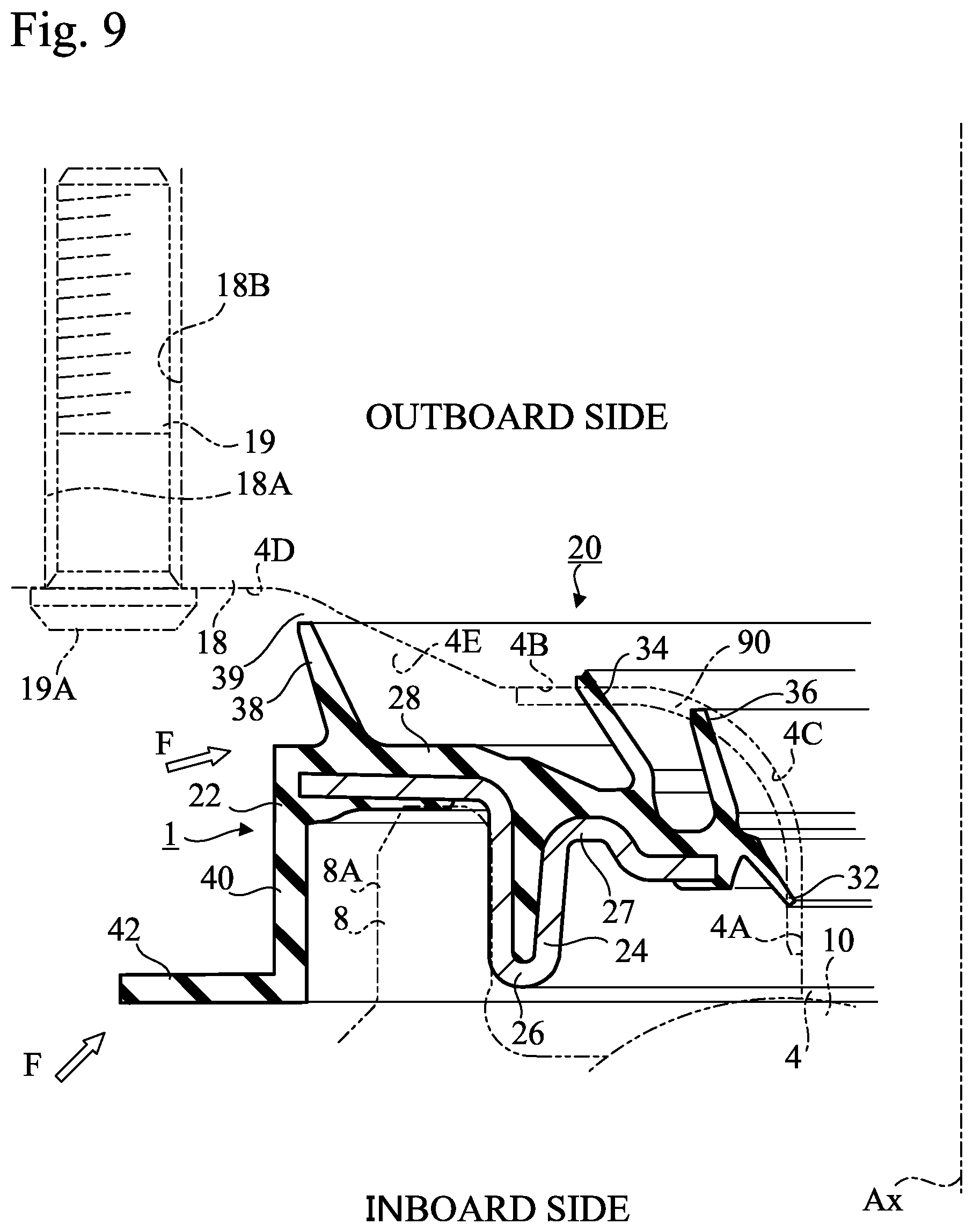 Patent US11773906 Figure 9 – Sealing device and sealing structure