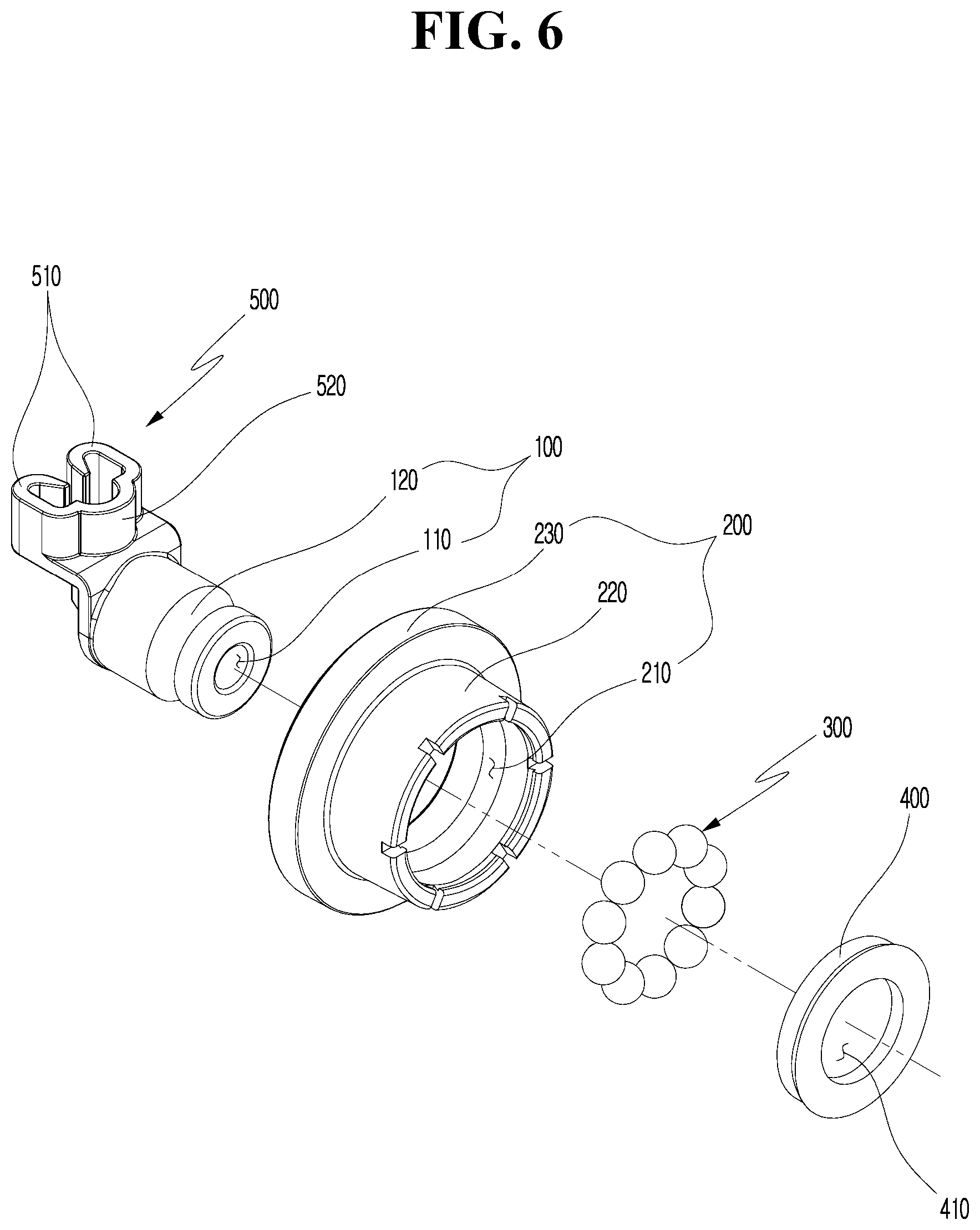 Patent US11773910 Figure 6 – Ball bearing roller assembly