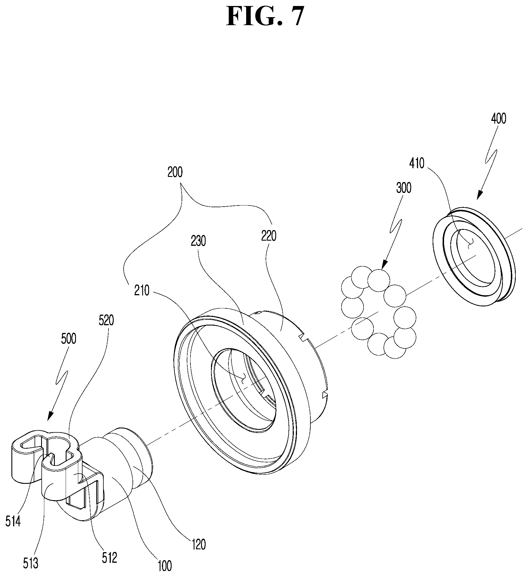 Patent US11773910 Figure 7 – Ball bearing roller assembly
