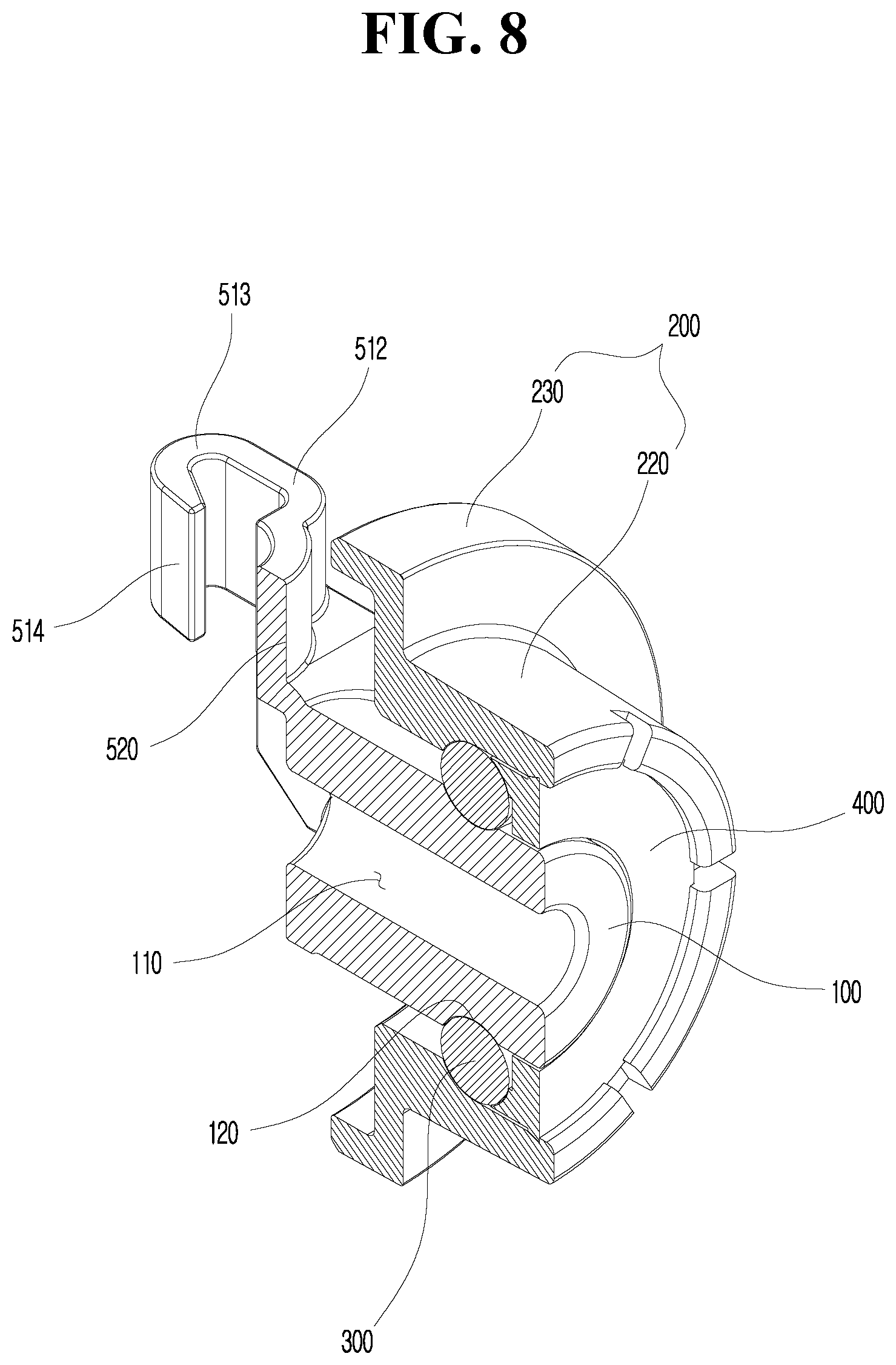 Patent US11773910 Figure 8 – Ball bearing roller assembly