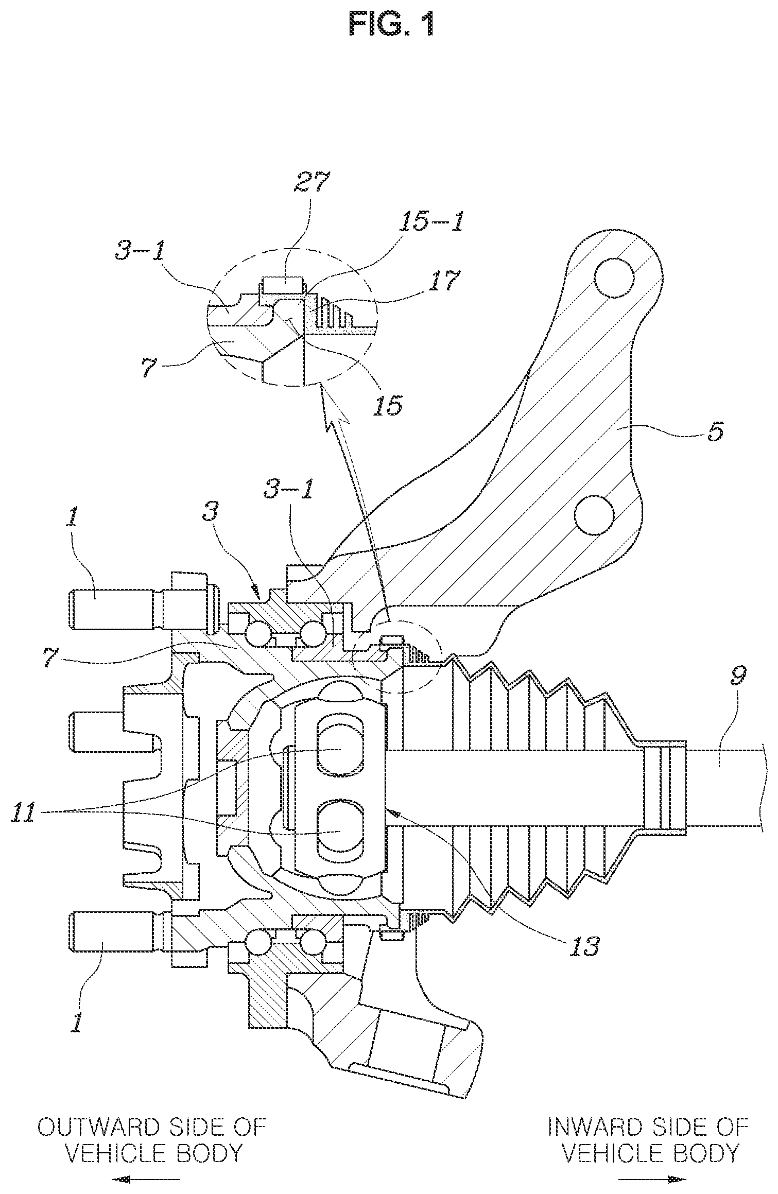 Patent US11773912 Figure 1 – Constant velocity joint for vehicle