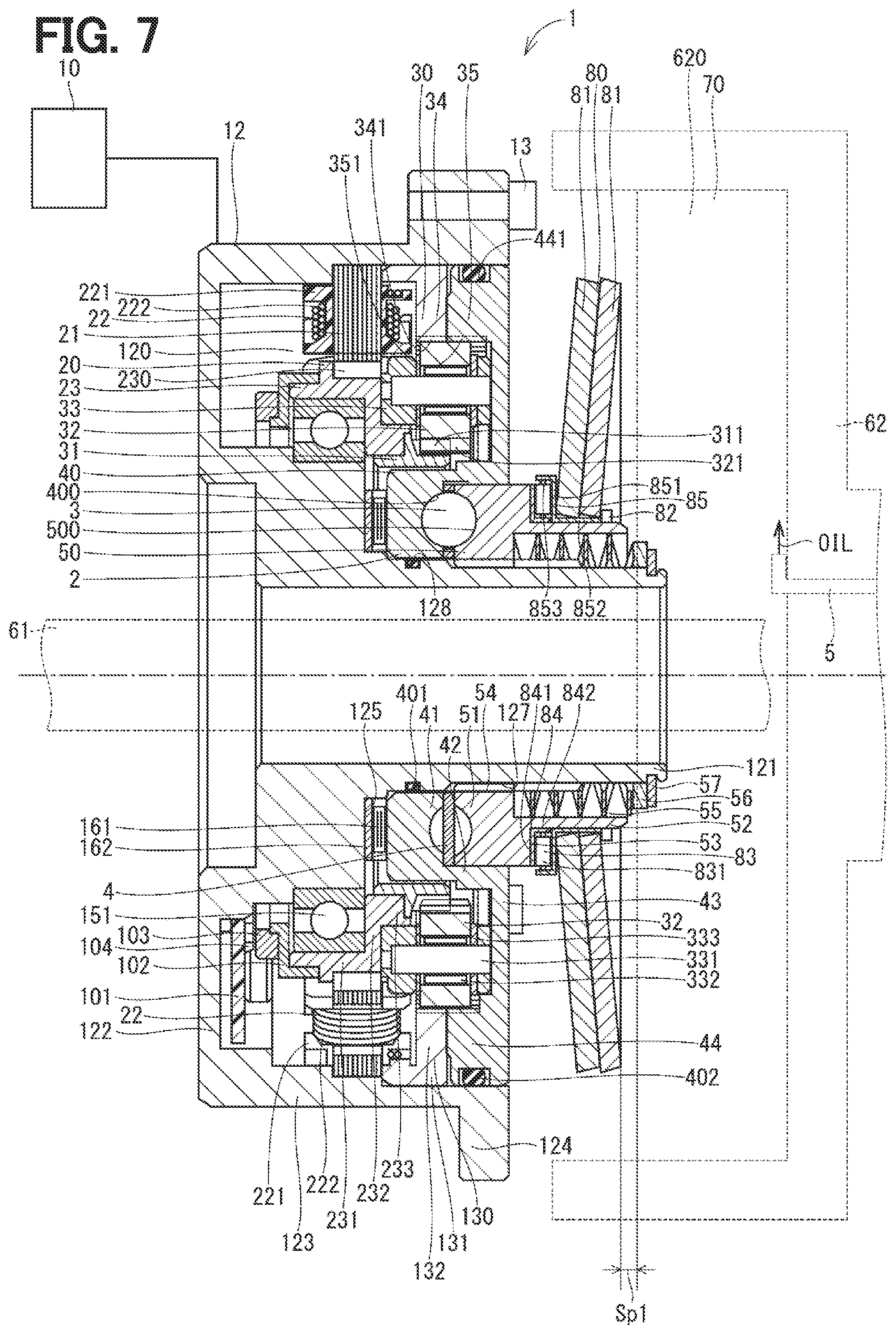 Patent US11773915 Figure 7 – Clutch device