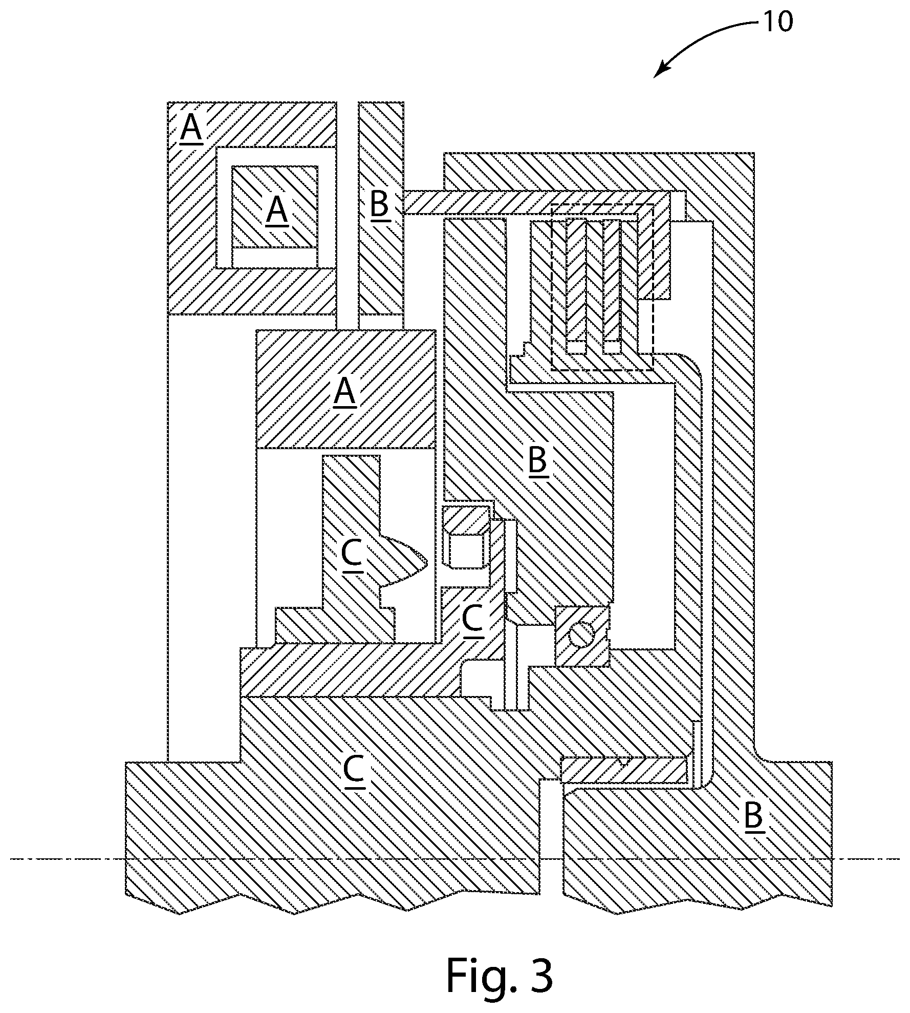 Patent US11773916 Figure 3 – Clutch assembly having an electromagnetic friction clutch and a dynamic controllable clutch