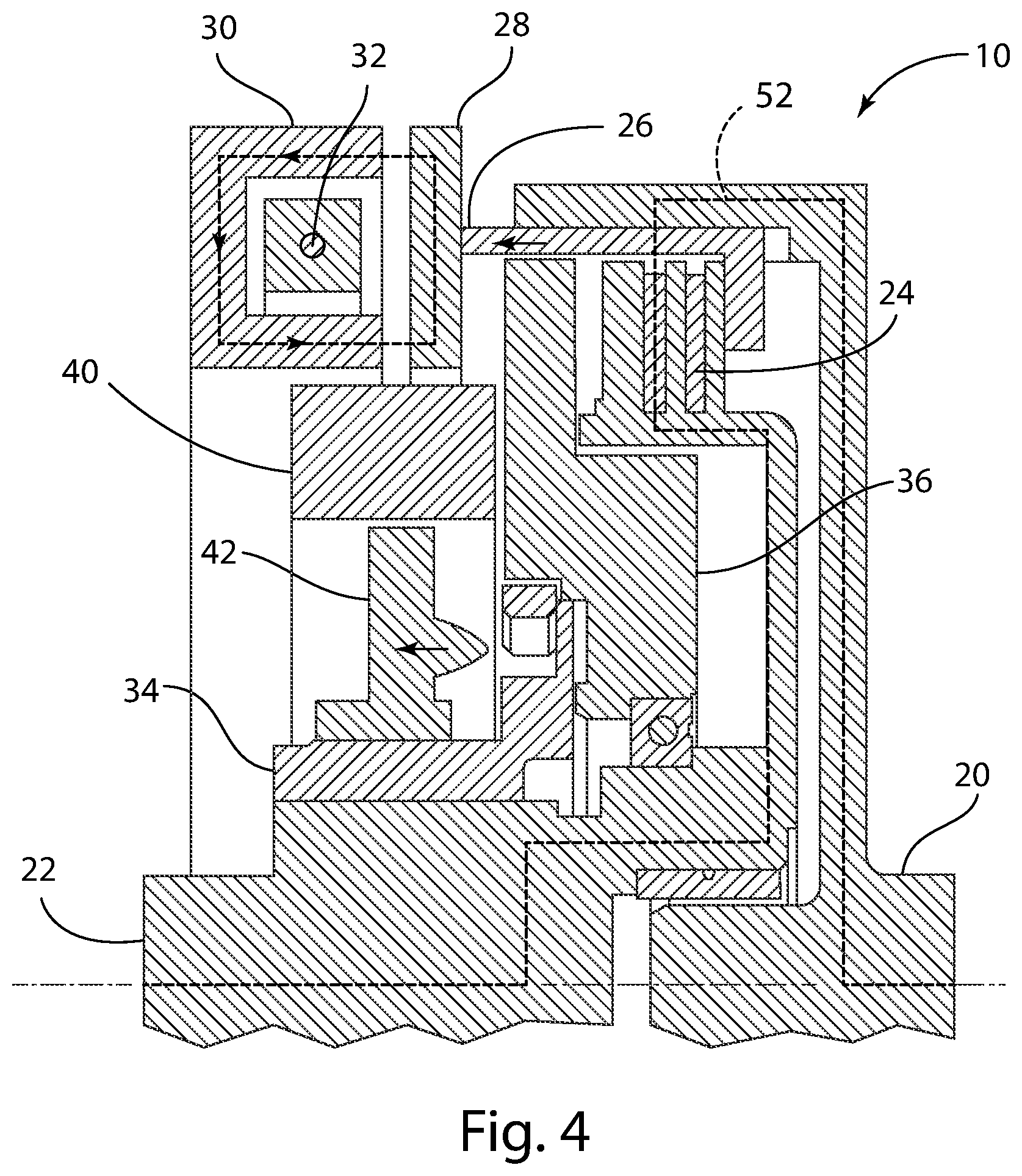 Patent US11773916 Figure 4 – Clutch assembly having an electromagnetic friction clutch and a dynamic controllable clutch