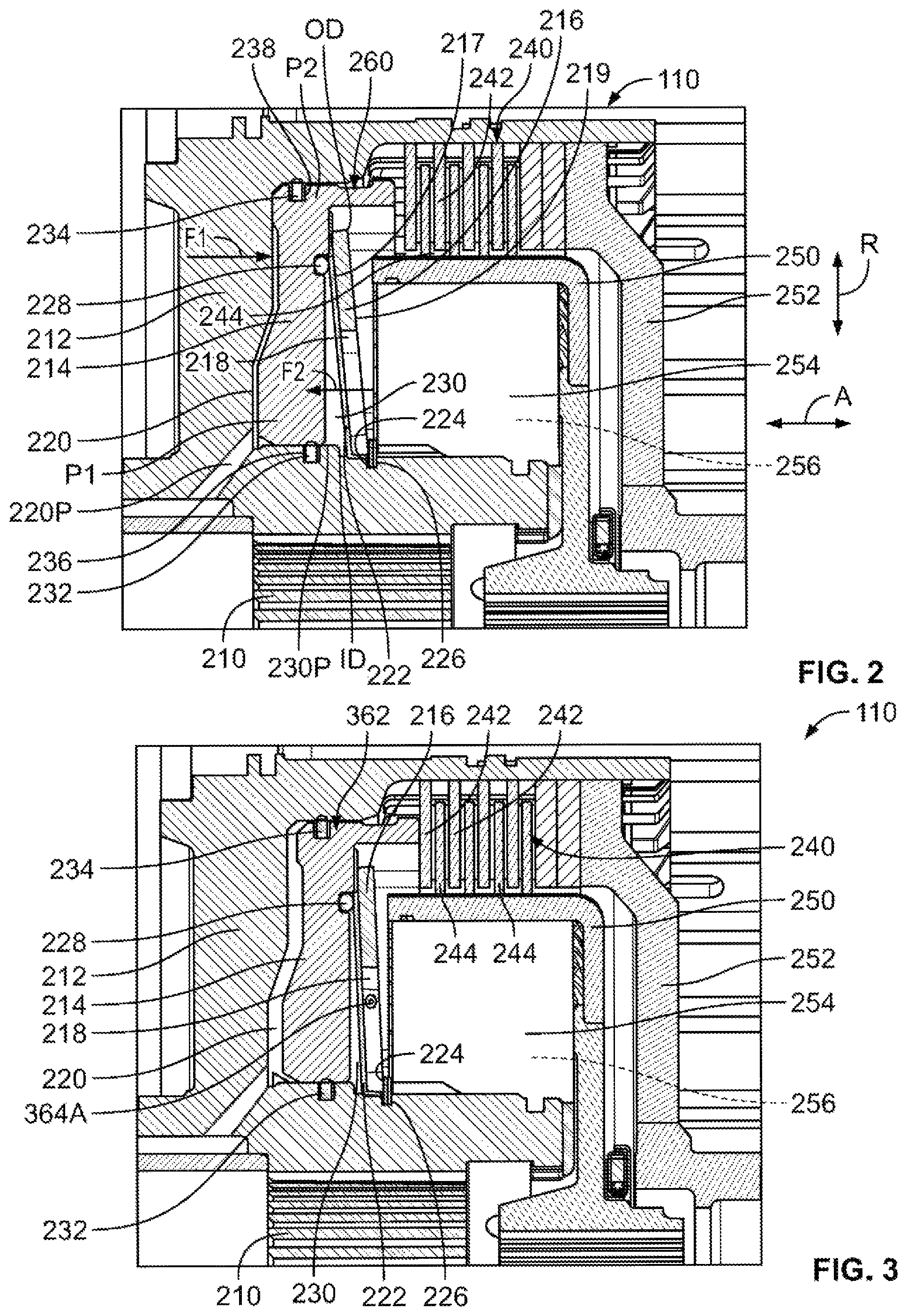 Patent US11773922 Figure 2 – Clutch assemblies with balance cavities formed by disc springs