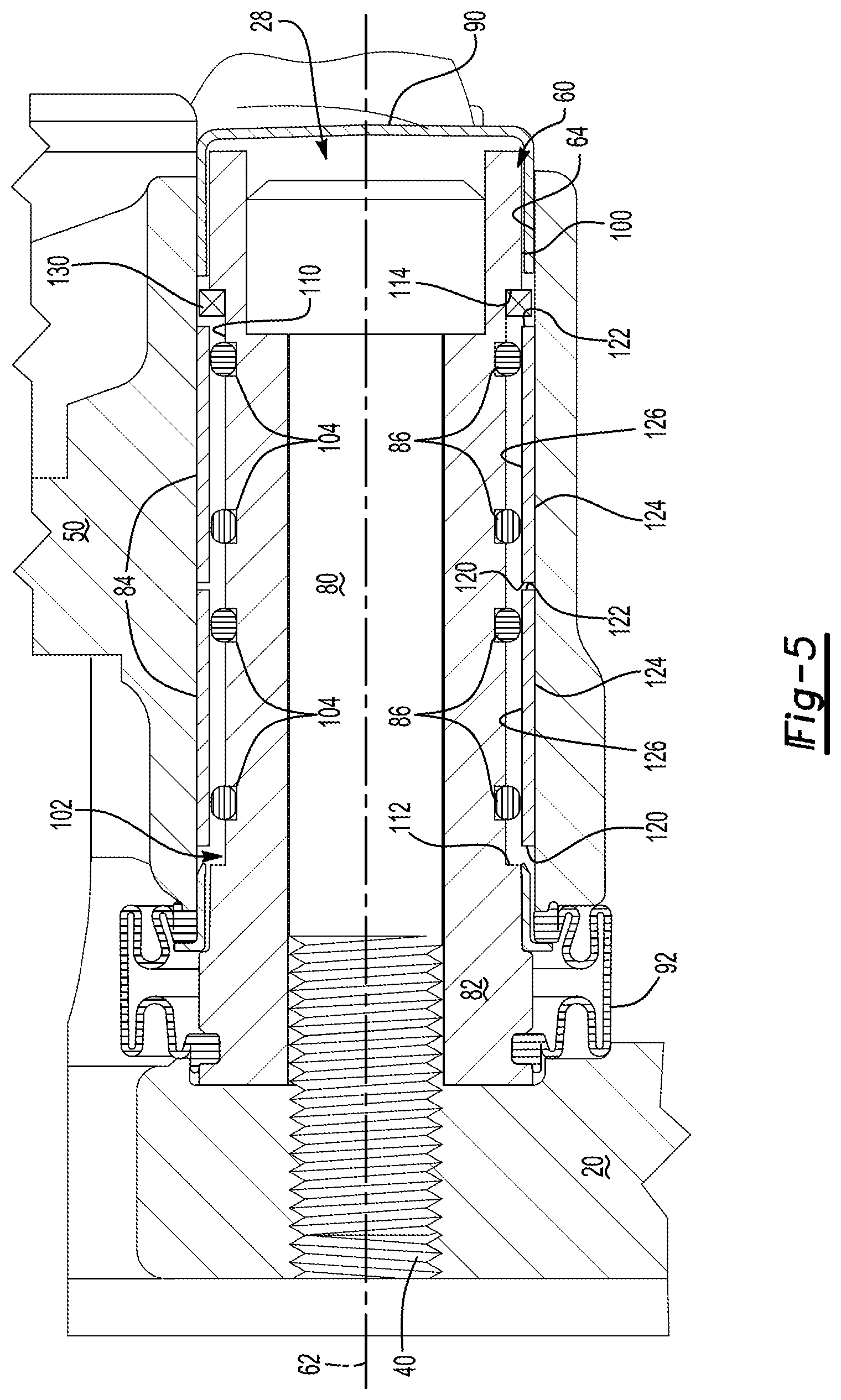 Patent US11773928 Figure 5 – Brake assembly having a guide pin assembly