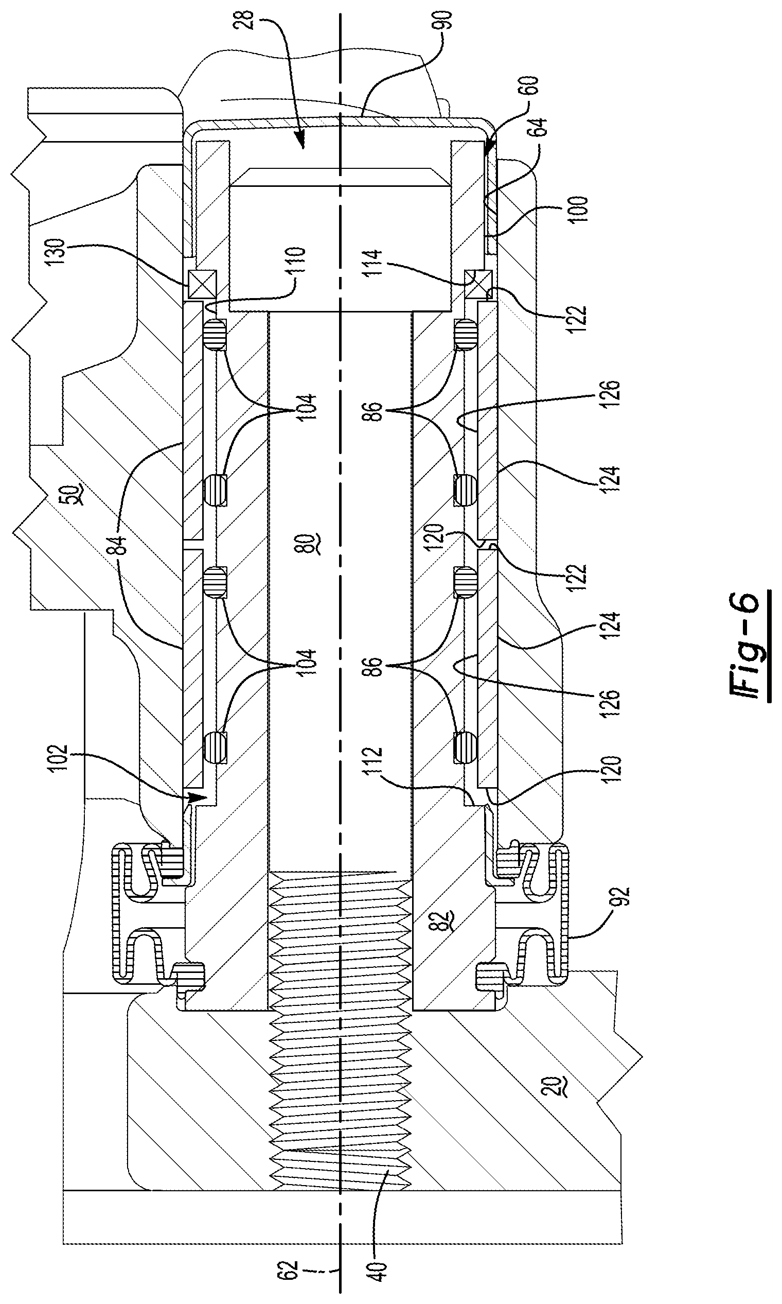 Patent US11773928 Figure 6 – Brake assembly having a guide pin assembly