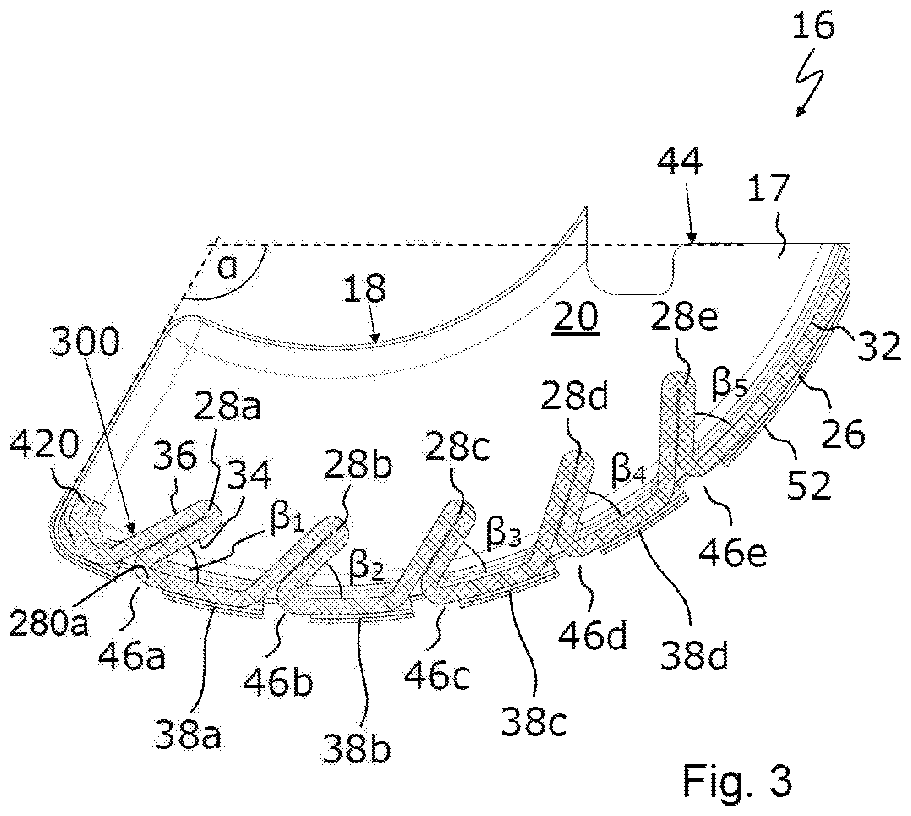 Patent US11773929 Figure 3 – Brake dust particle filter and disc brake assembly having a brake dust particle filter