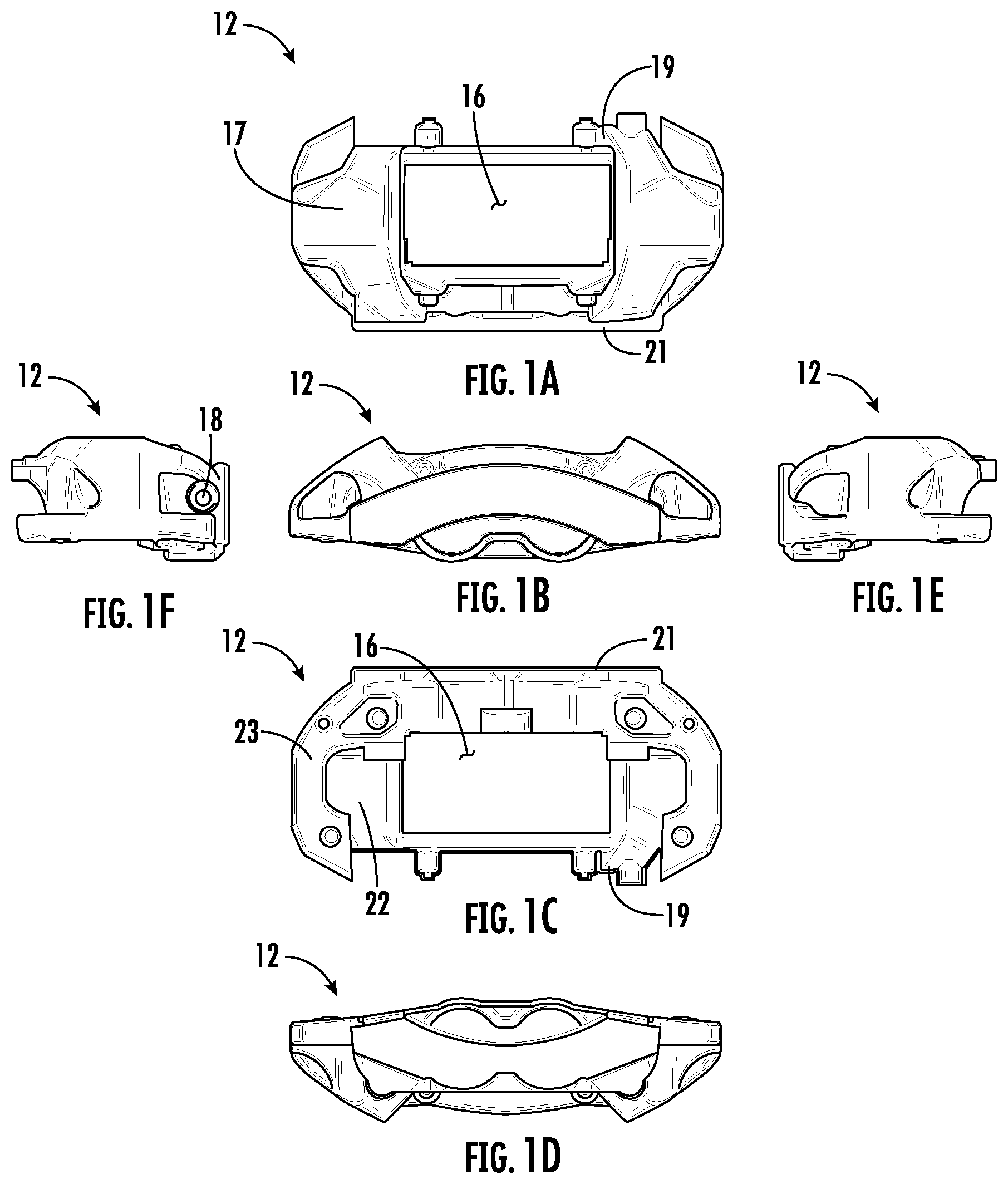 Patent US11773930 Figure 1 – Caliper specific decorative brake caliper cover set