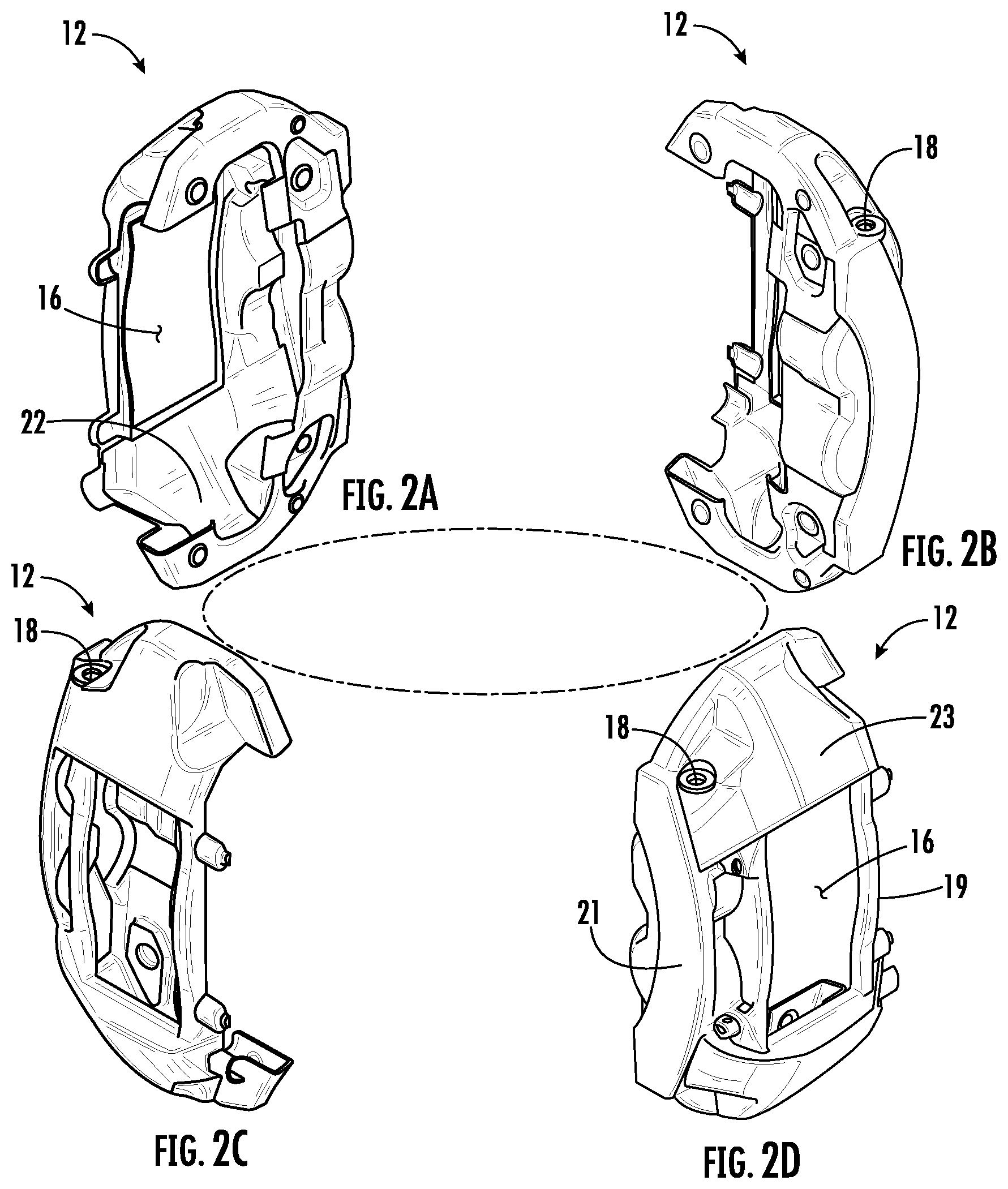 Patent US11773930 Figure 2 – Caliper specific decorative brake caliper cover set