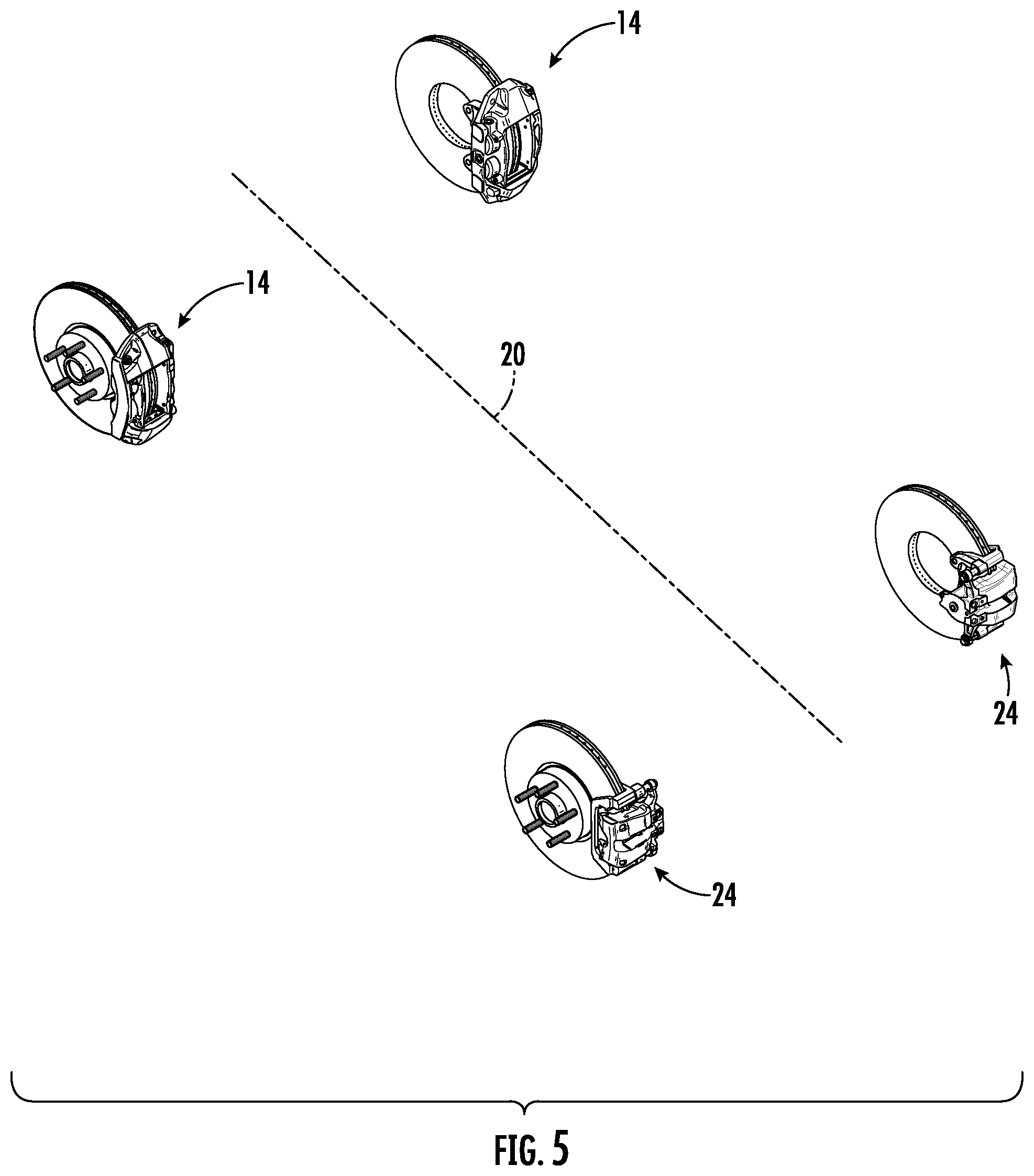 Patent US11773930 Figure 5 – Caliper specific decorative brake caliper cover set