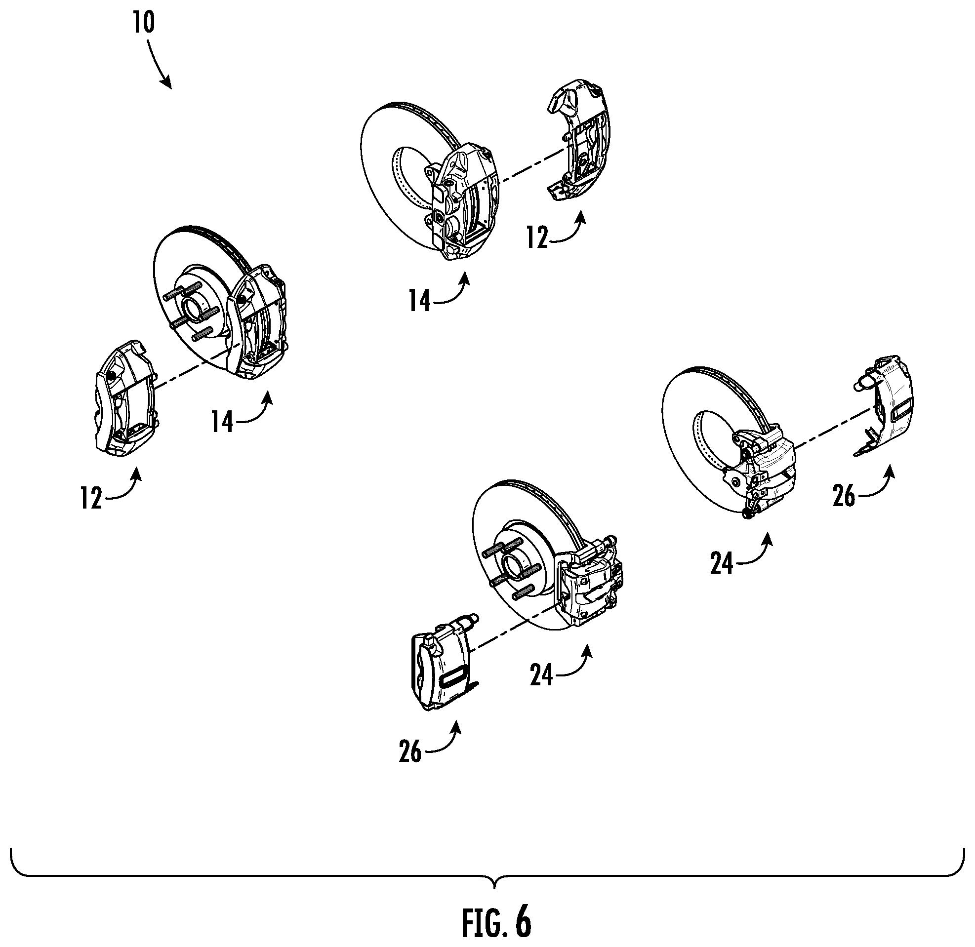 Patent US11773930 Figure 6 – Caliper specific decorative brake caliper cover set